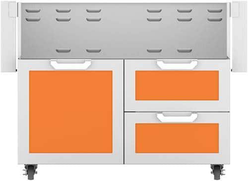 Angle. Hestan - Double Drawer and Door Tower Cart for 42" Gas Grills - Citra.