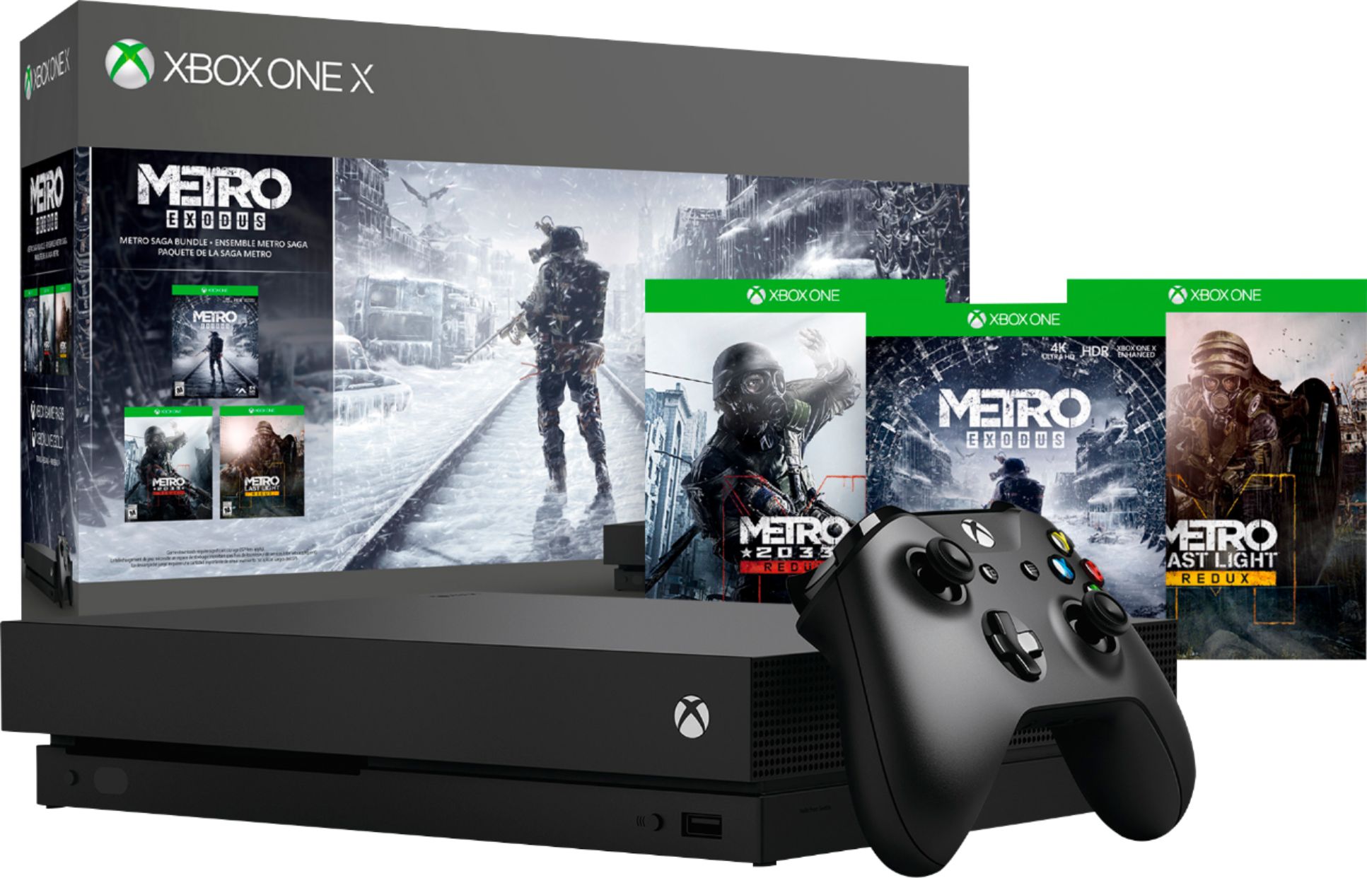 Ingeniører Mere Tøm skraldespanden Best Buy: Microsoft Xbox One X 1TB Metro Saga Console Bundle Black CYV-00279