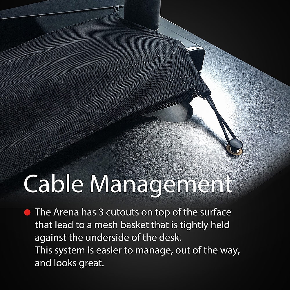 Alt View 15. Arozzi - Arena Ultrawide Curved Gaming Desk - White with Black/Red Accents.