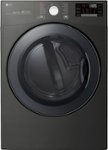 Front. LG - 7.4 Cu. Ft. Stackable Smart Gas Dryer with Steam and Sensor Dry - Black Steel.