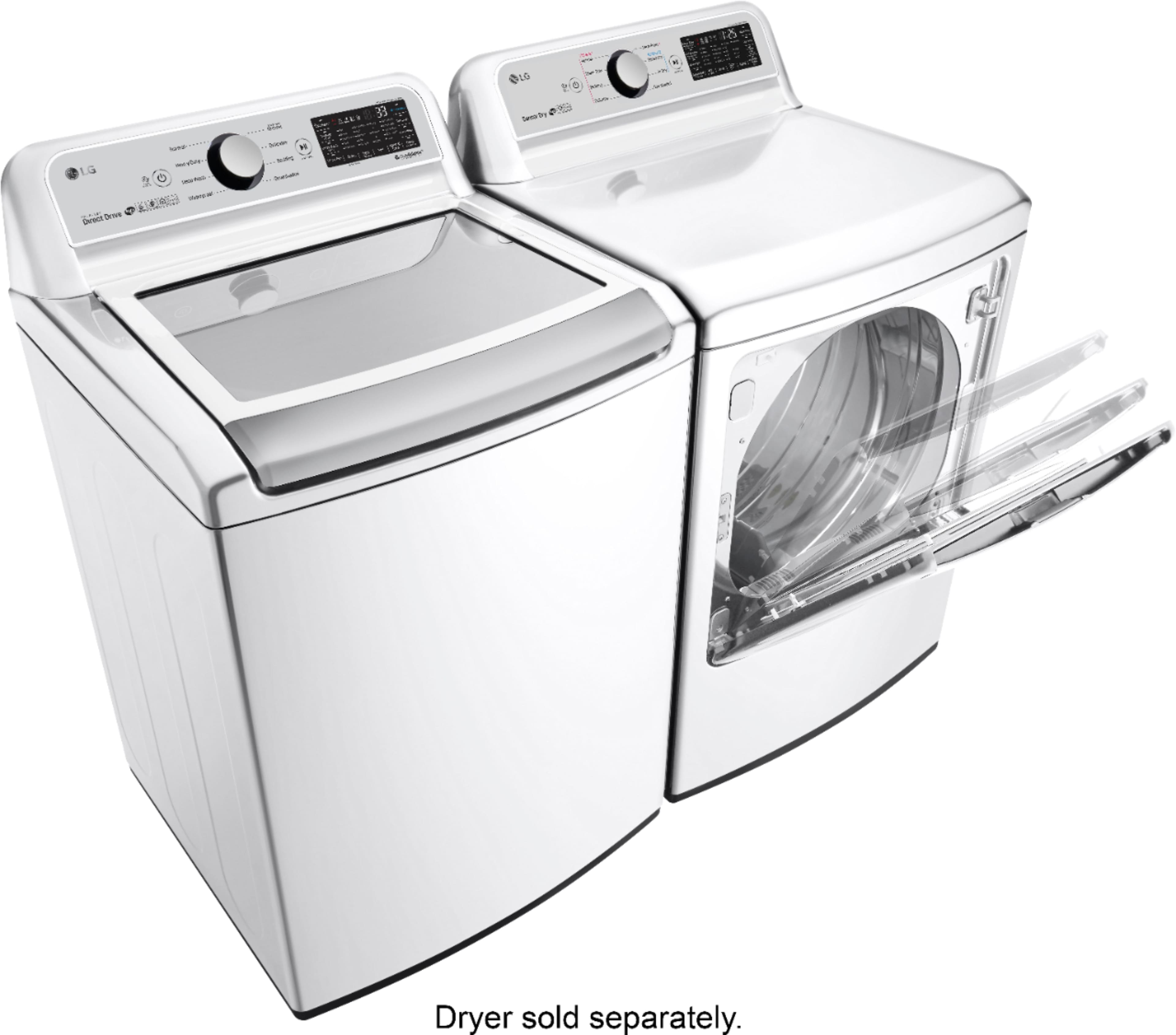 Alt View 20. LG - 5.0 Cu. Ft. High-Efficiency Smart Top Load Washer with TurboWash3D Technology - White.