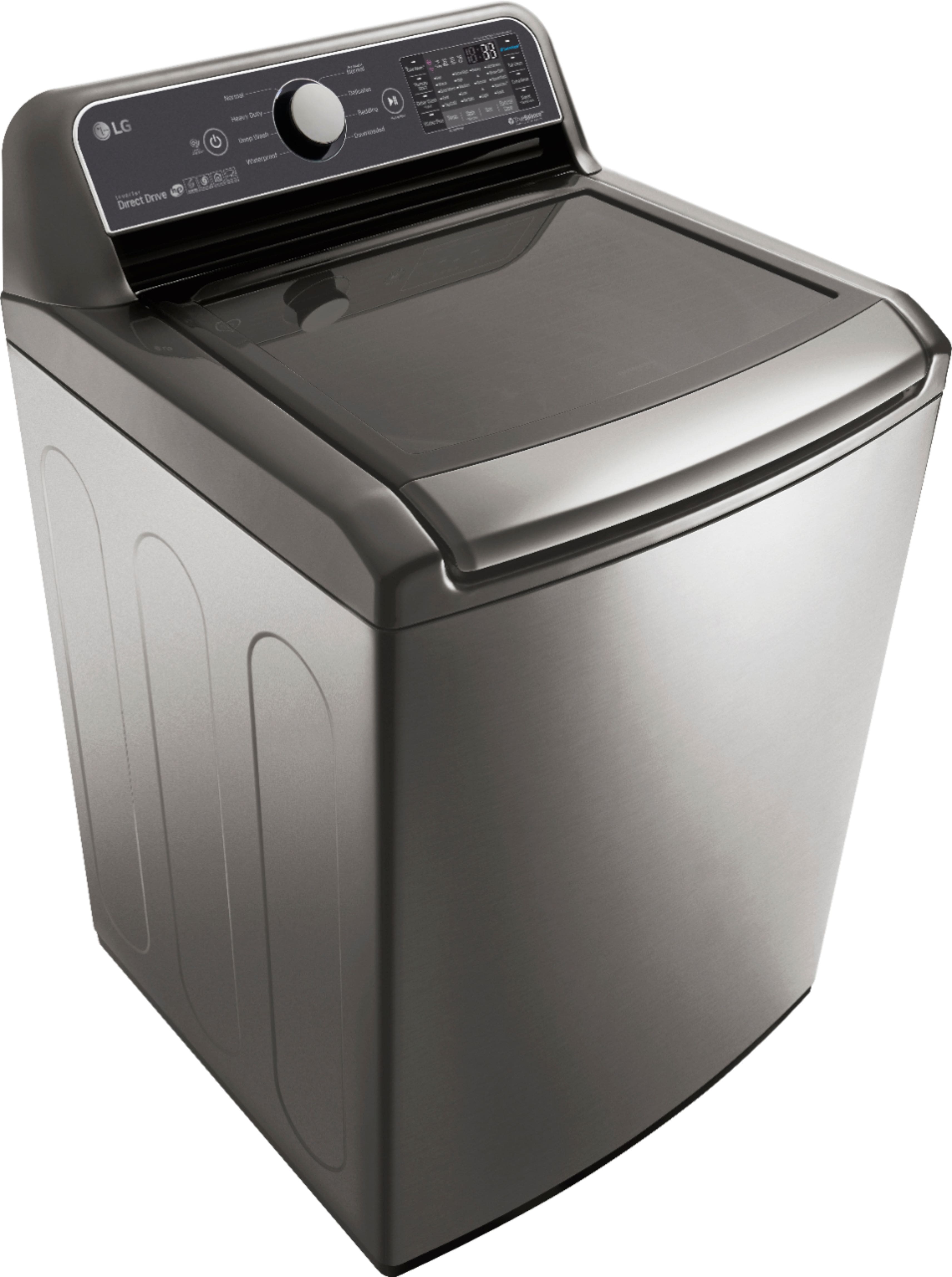 Angle. LG - 5.0 Cu. Ft. High-Efficiency Smart Top Load Washer with TurboWash3D Technology - Graphite Steel.