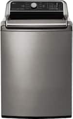 LG - 5.0 Cu. Ft. 8-Cycle Top-Loading Washer with 6Motion Technology - Graphite Steel - Front_Standard