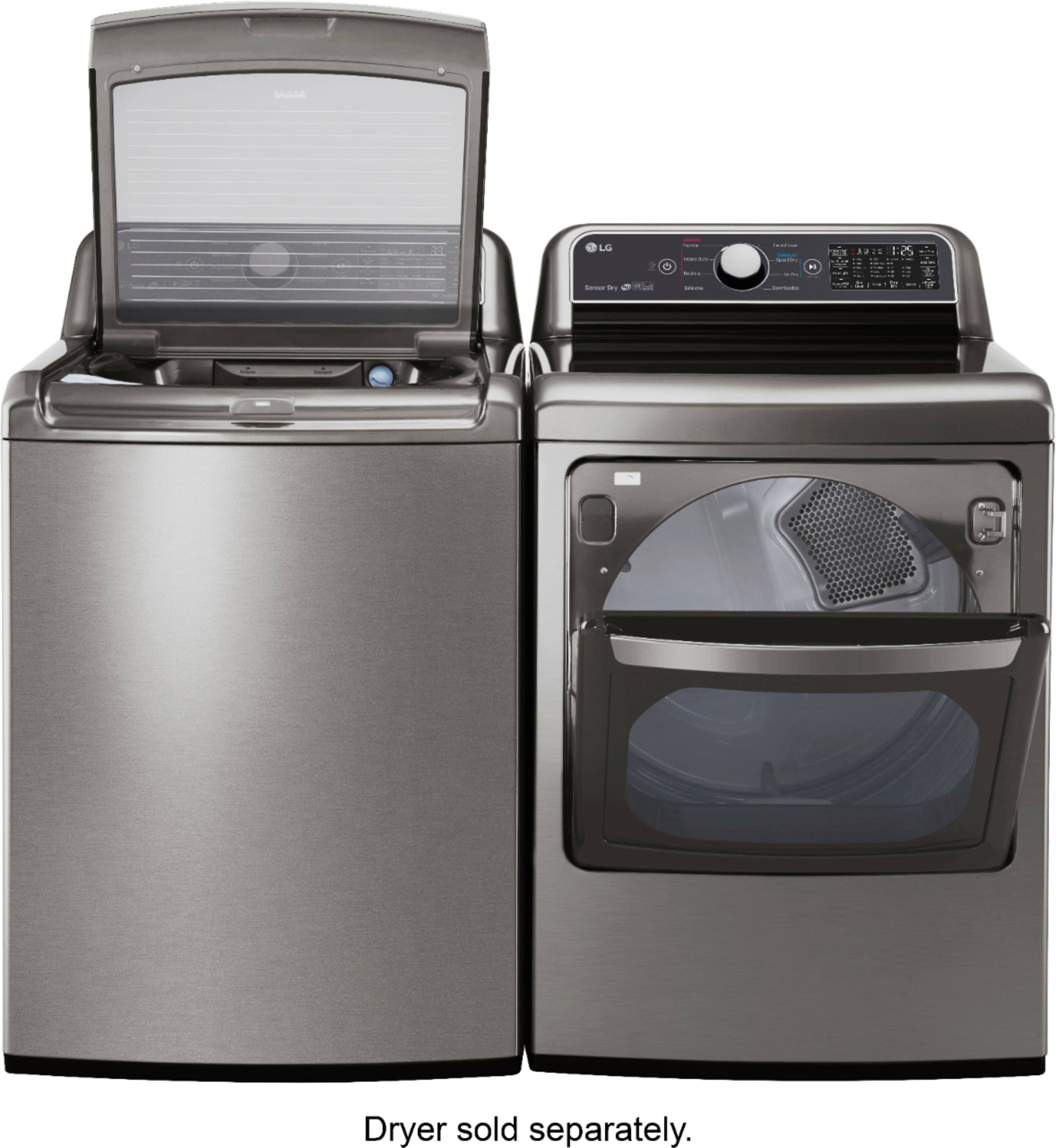 Alt View 16. LG - 5.0 Cu. Ft. High-Efficiency Smart Top Load Washer with TurboWash3D Technology - Graphite Steel.