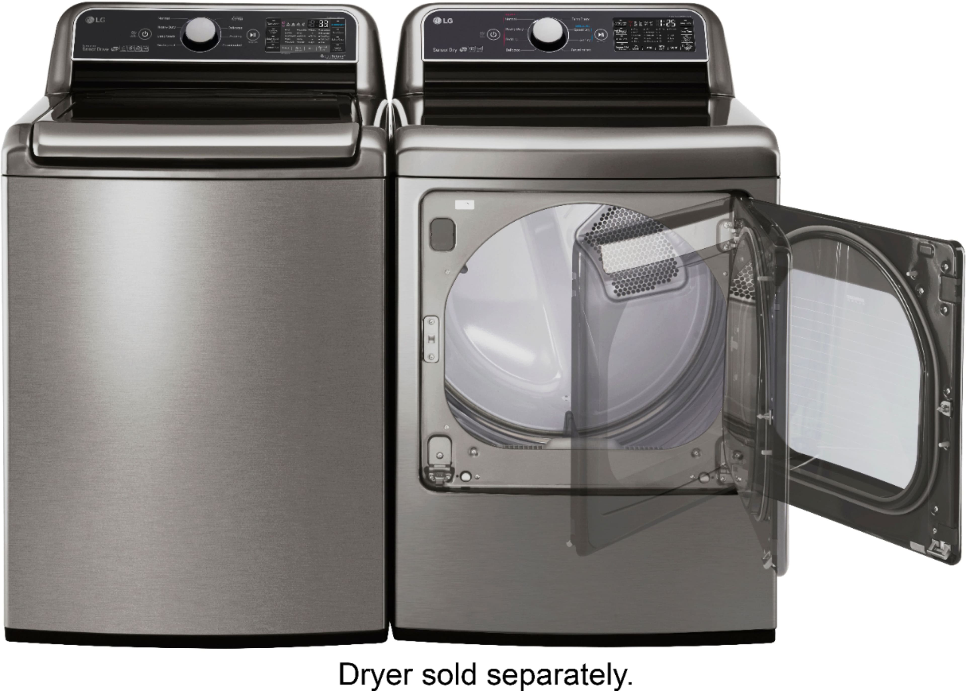 Alt View 18. LG - 5.0 Cu. Ft. High-Efficiency Smart Top Load Washer with TurboWash3D Technology - Graphite Steel.