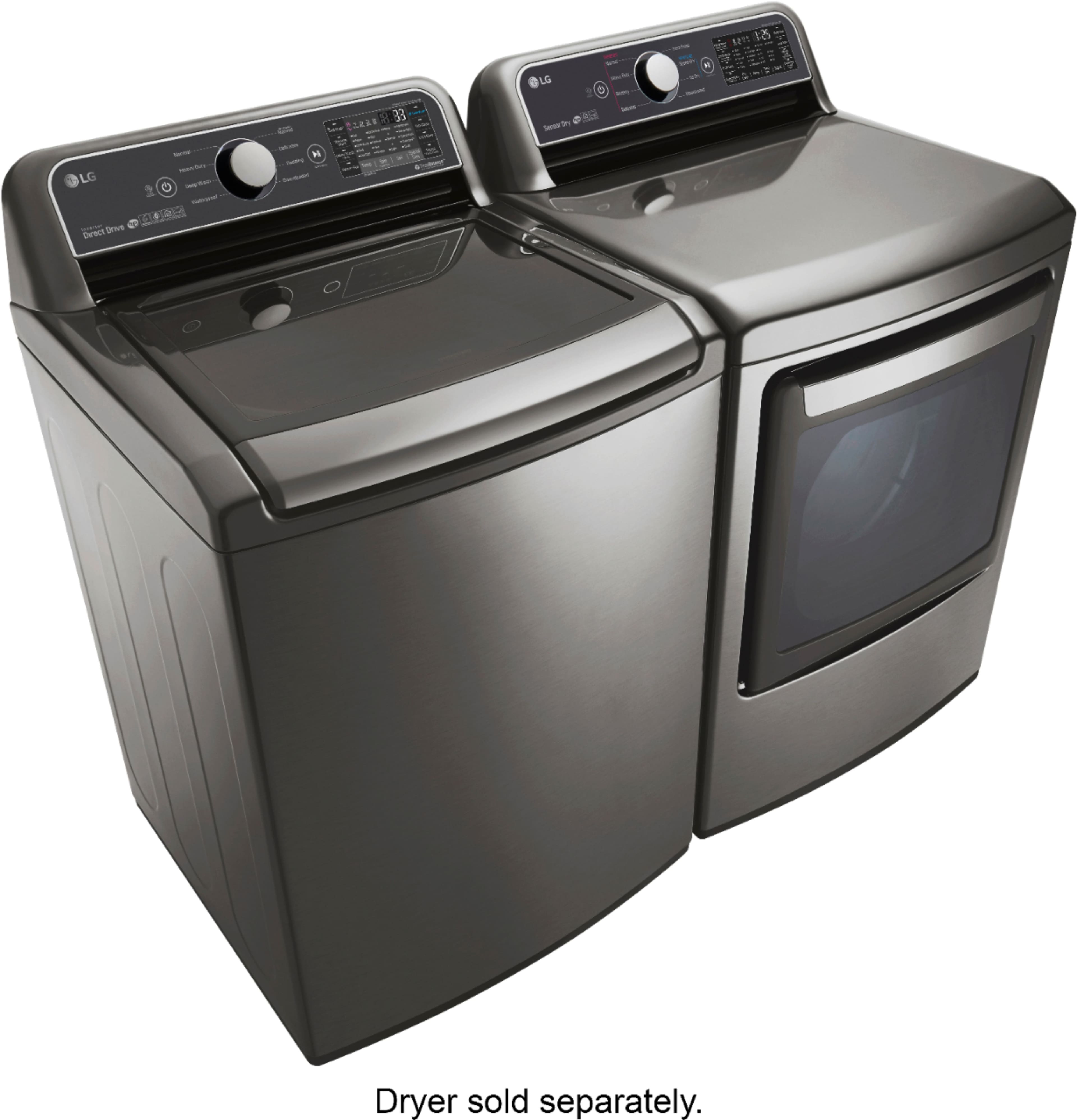 Alt View 19. LG - 5.0 Cu. Ft. High-Efficiency Smart Top Load Washer with TurboWash3D Technology - Graphite Steel.