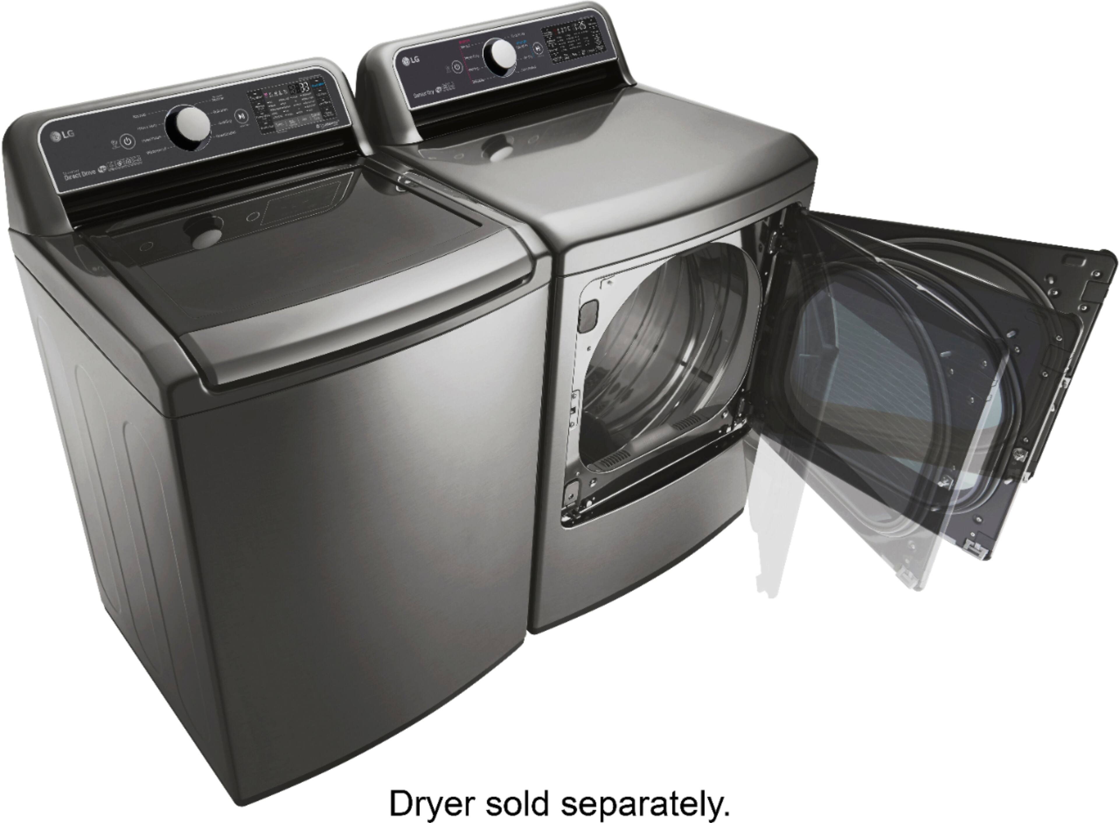 Alt View 21. LG - 5.0 Cu. Ft. High-Efficiency Smart Top Load Washer with TurboWash3D Technology - Graphite Steel.