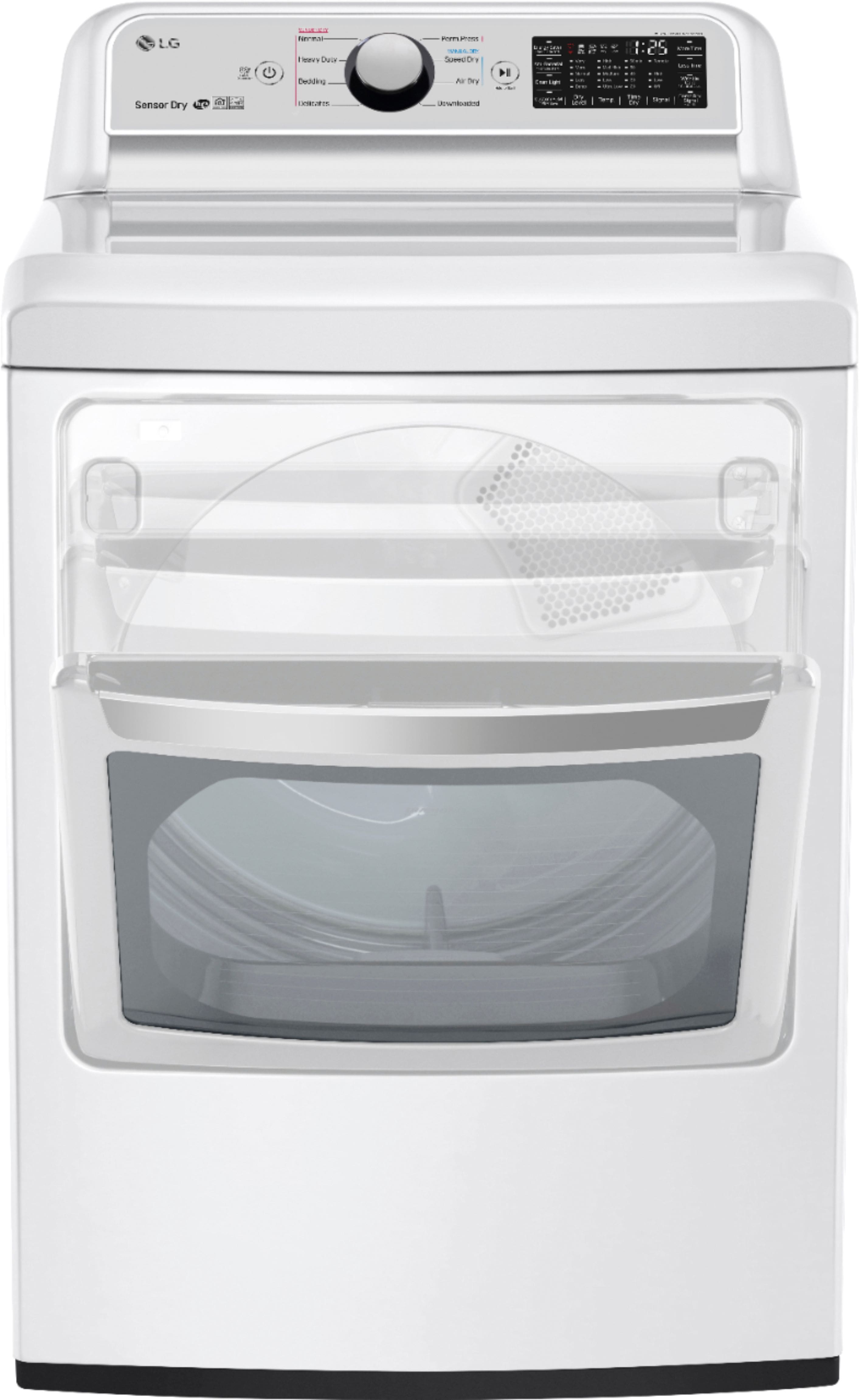 Alt View 11. LG - 7.3 Cu. Ft. Smart Electric Dryer with Sensor Dry - White.