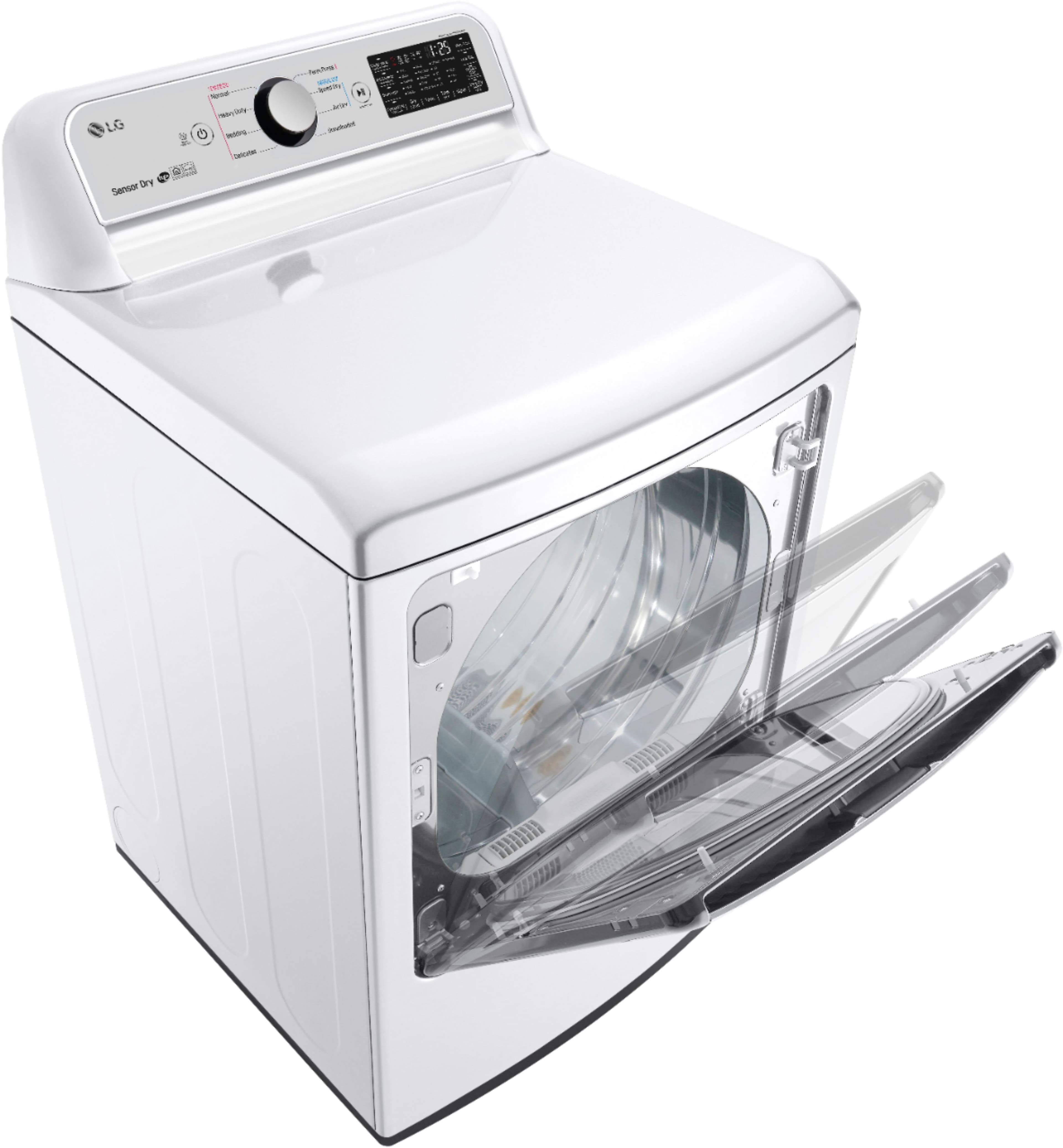 Alt View 13. LG - 7.3 Cu. Ft. Smart Electric Dryer with Sensor Dry - White.
