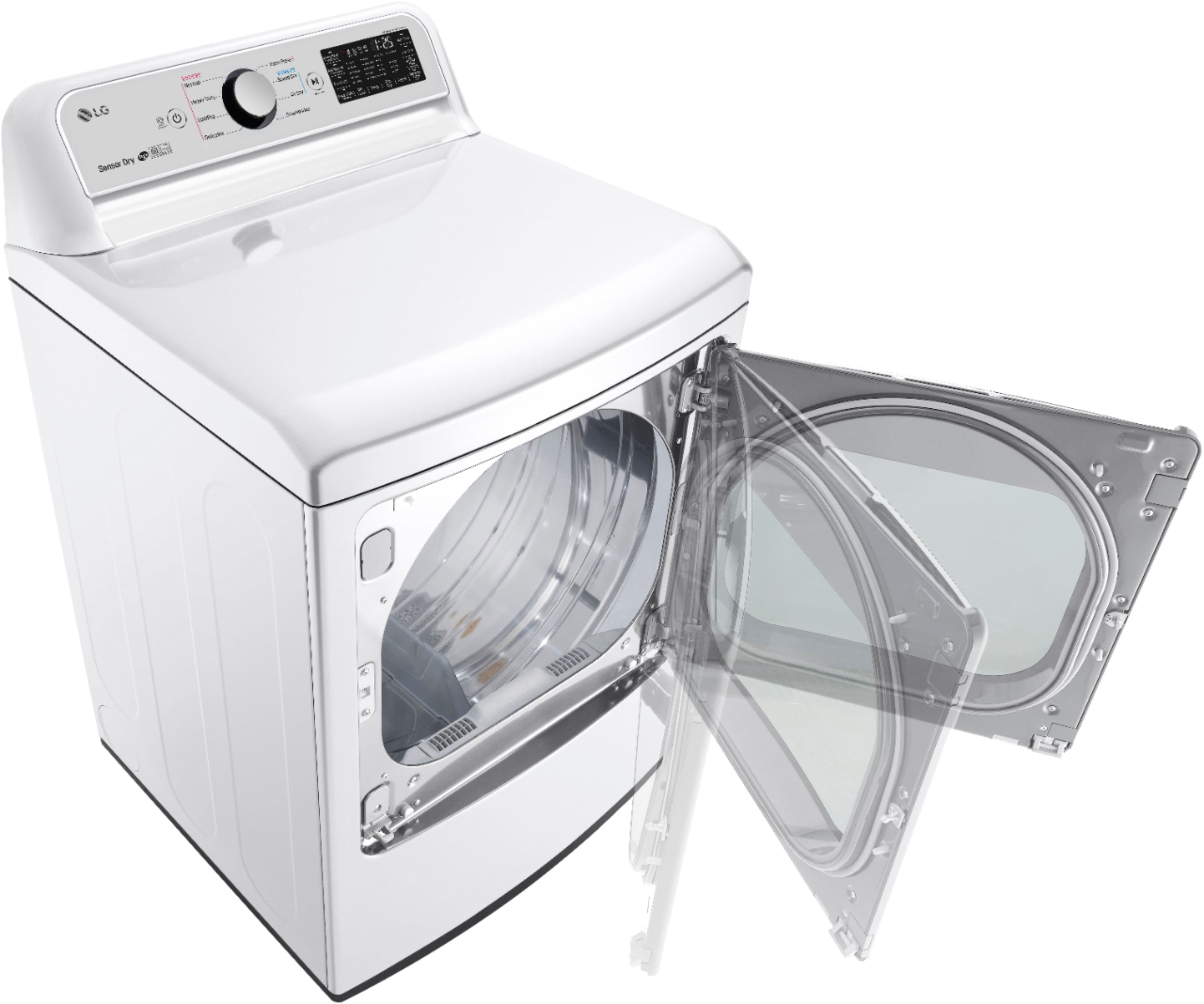 Alt View 14. LG - 7.3 Cu. Ft. Smart Electric Dryer with Sensor Dry - White.
