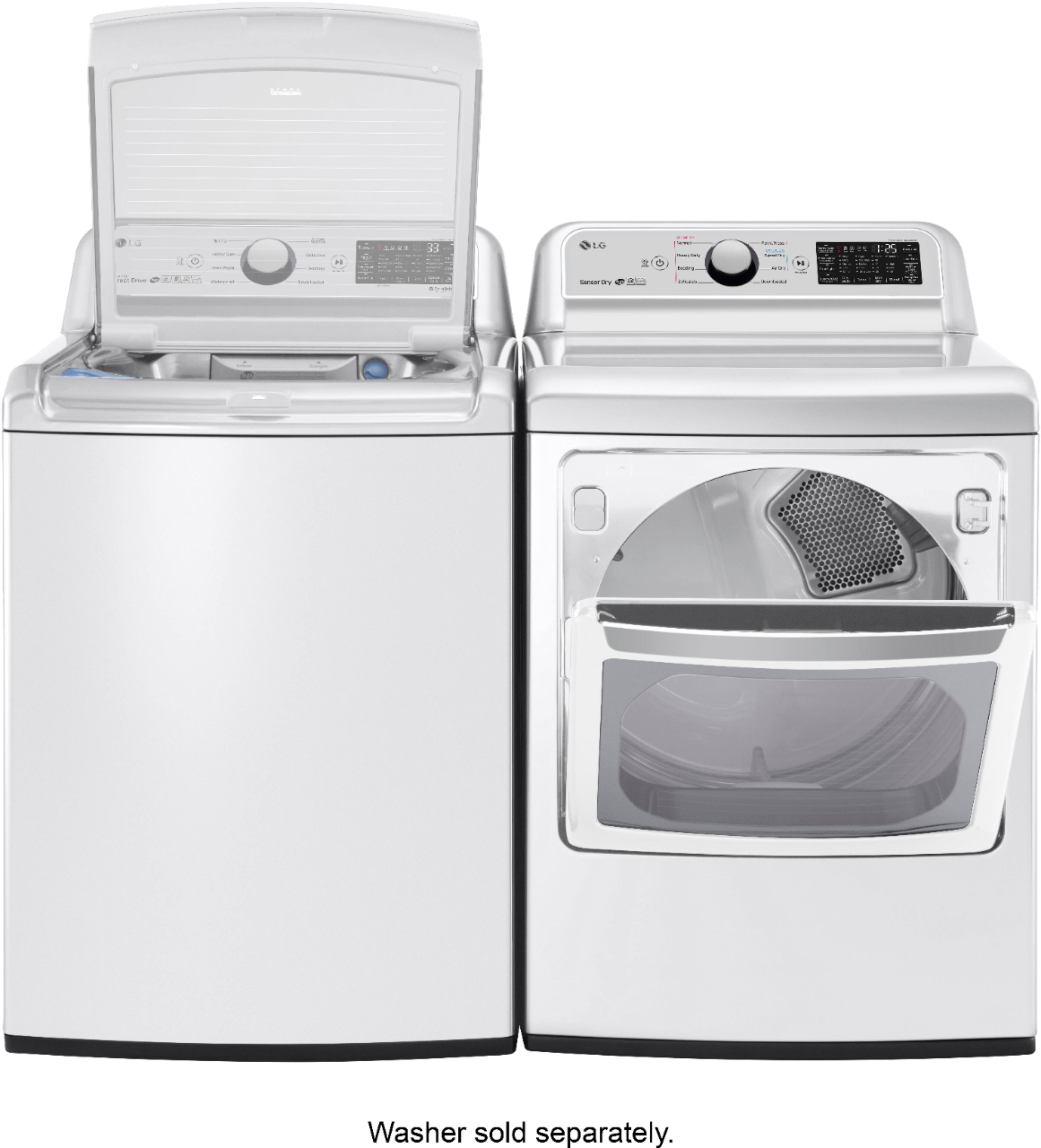Alt View 16. LG - 7.3 Cu. Ft. Smart Electric Dryer with Sensor Dry - White.