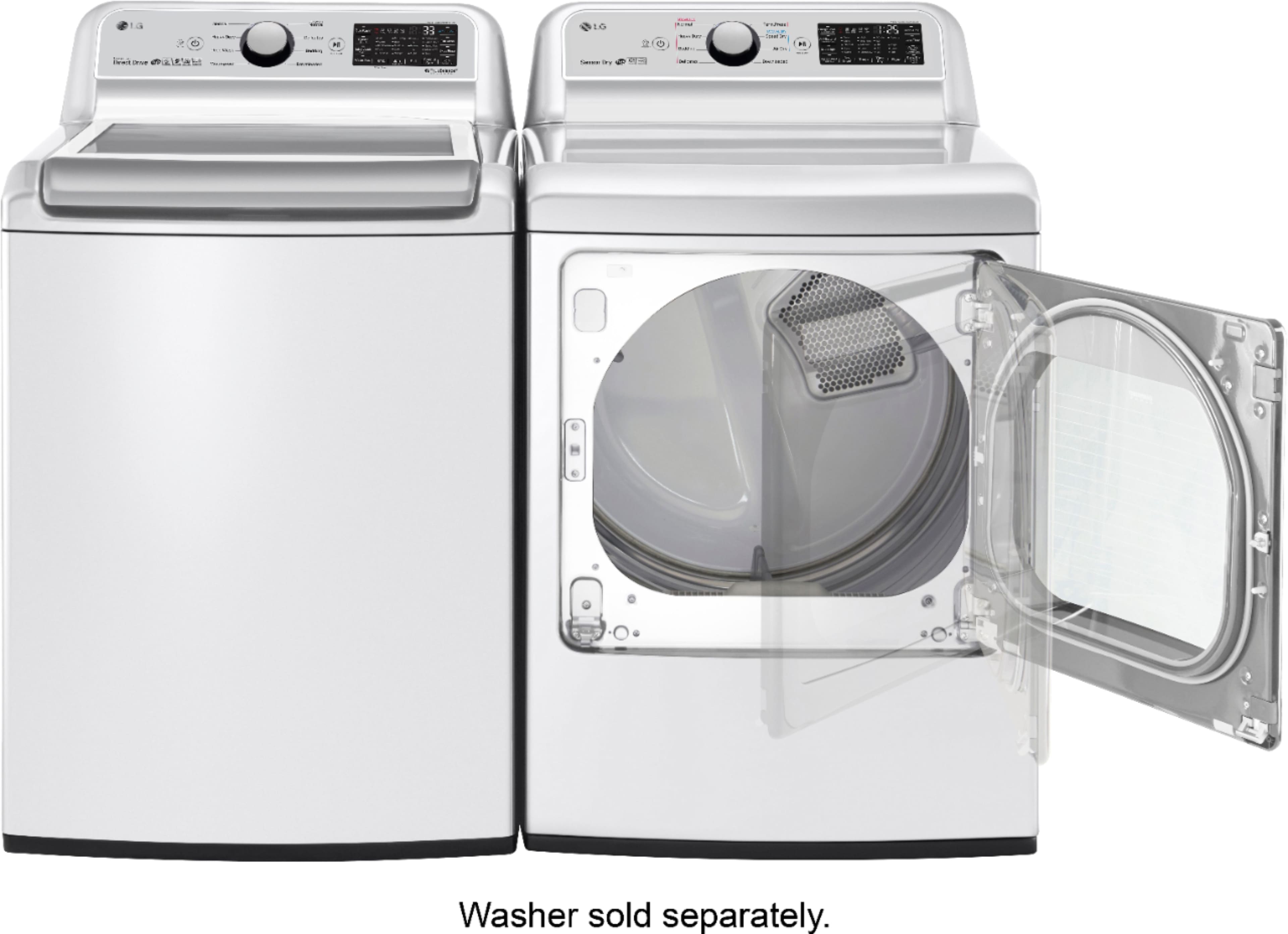Alt View 18. LG - 7.3 Cu. Ft. Smart Electric Dryer with Sensor Dry - White.
