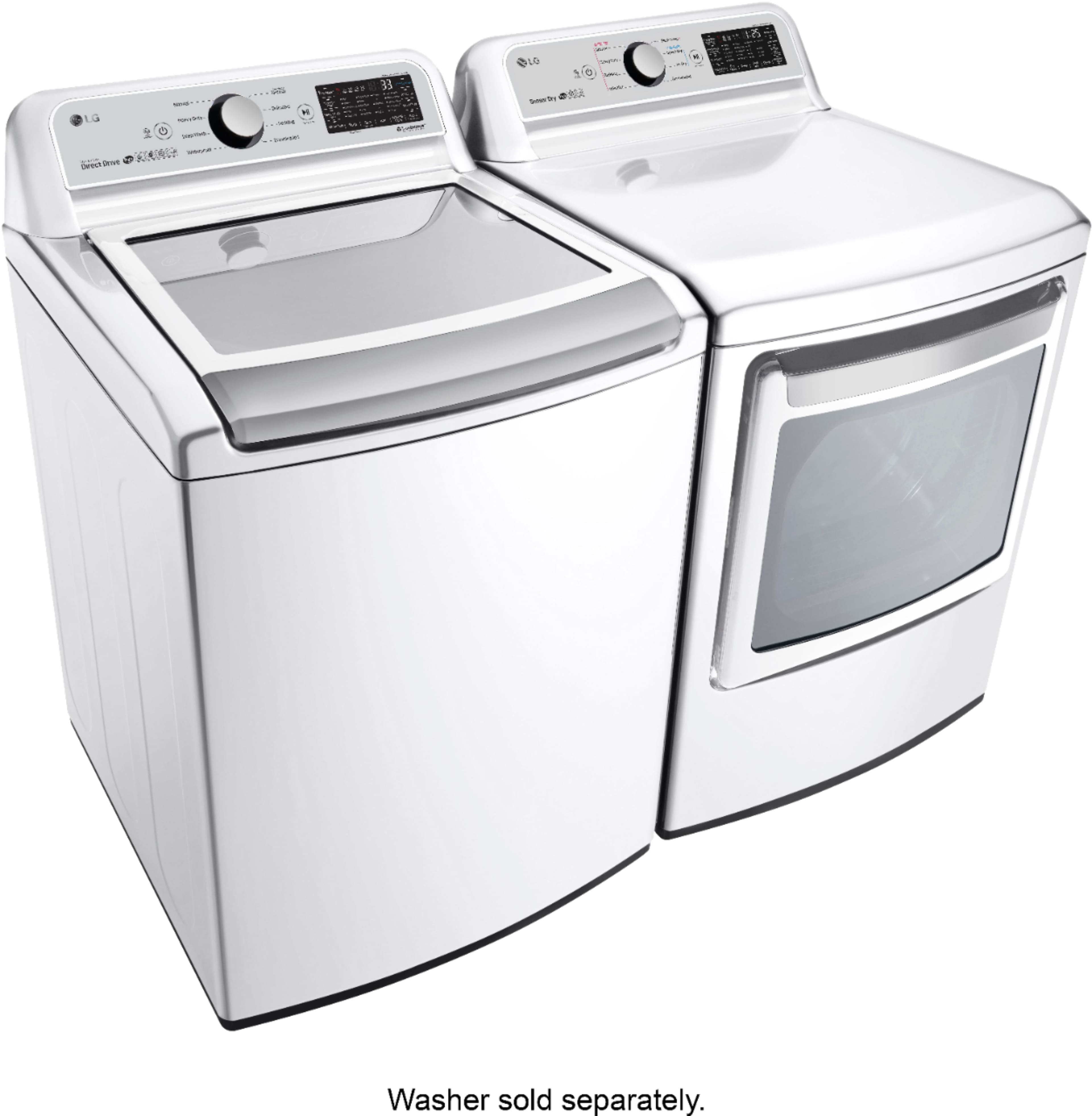 Alt View 19. LG - 7.3 Cu. Ft. Smart Electric Dryer with Sensor Dry - White.