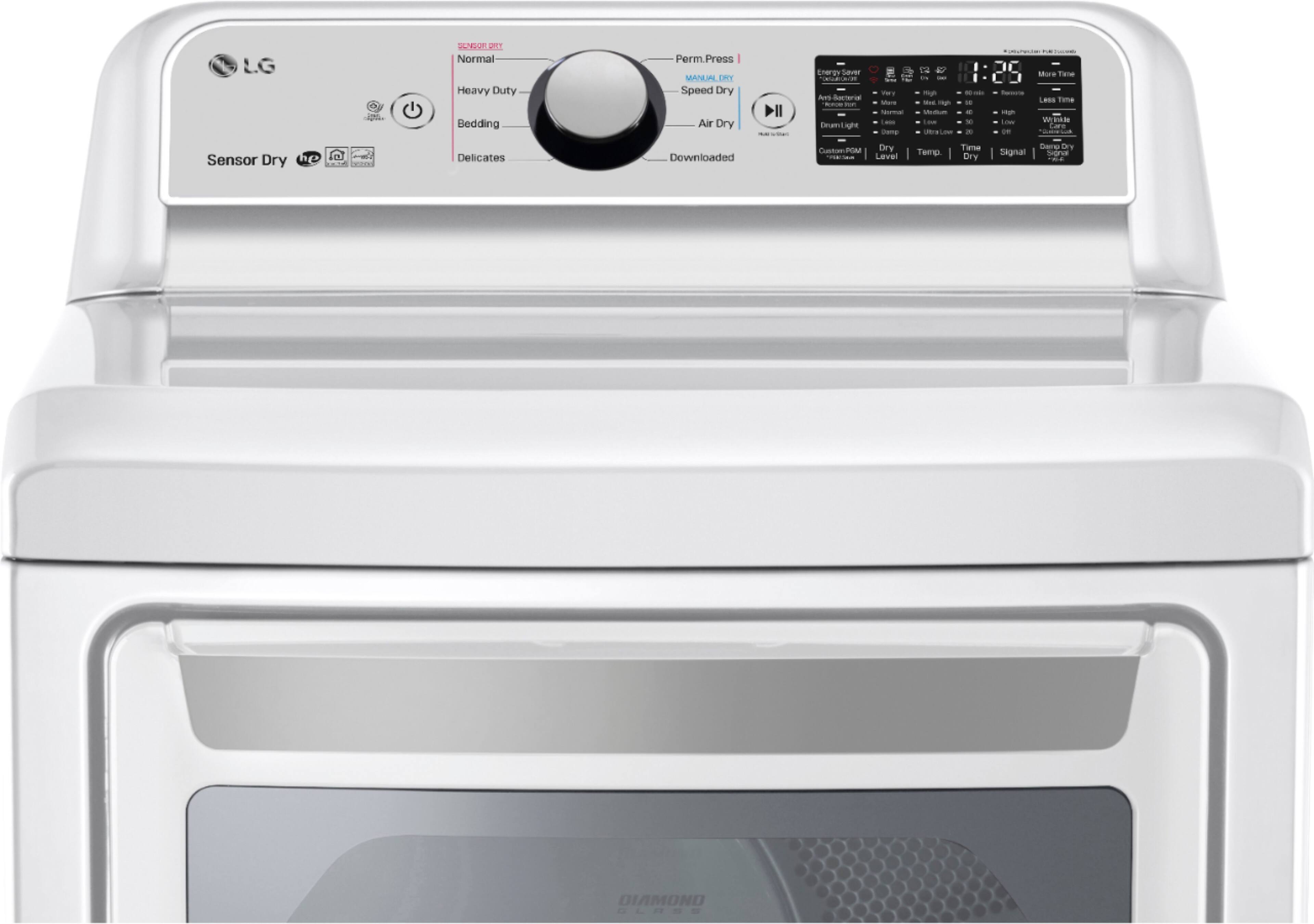 Alt View 1. LG - 7.3 Cu. Ft. Smart Electric Dryer with Sensor Dry - White.