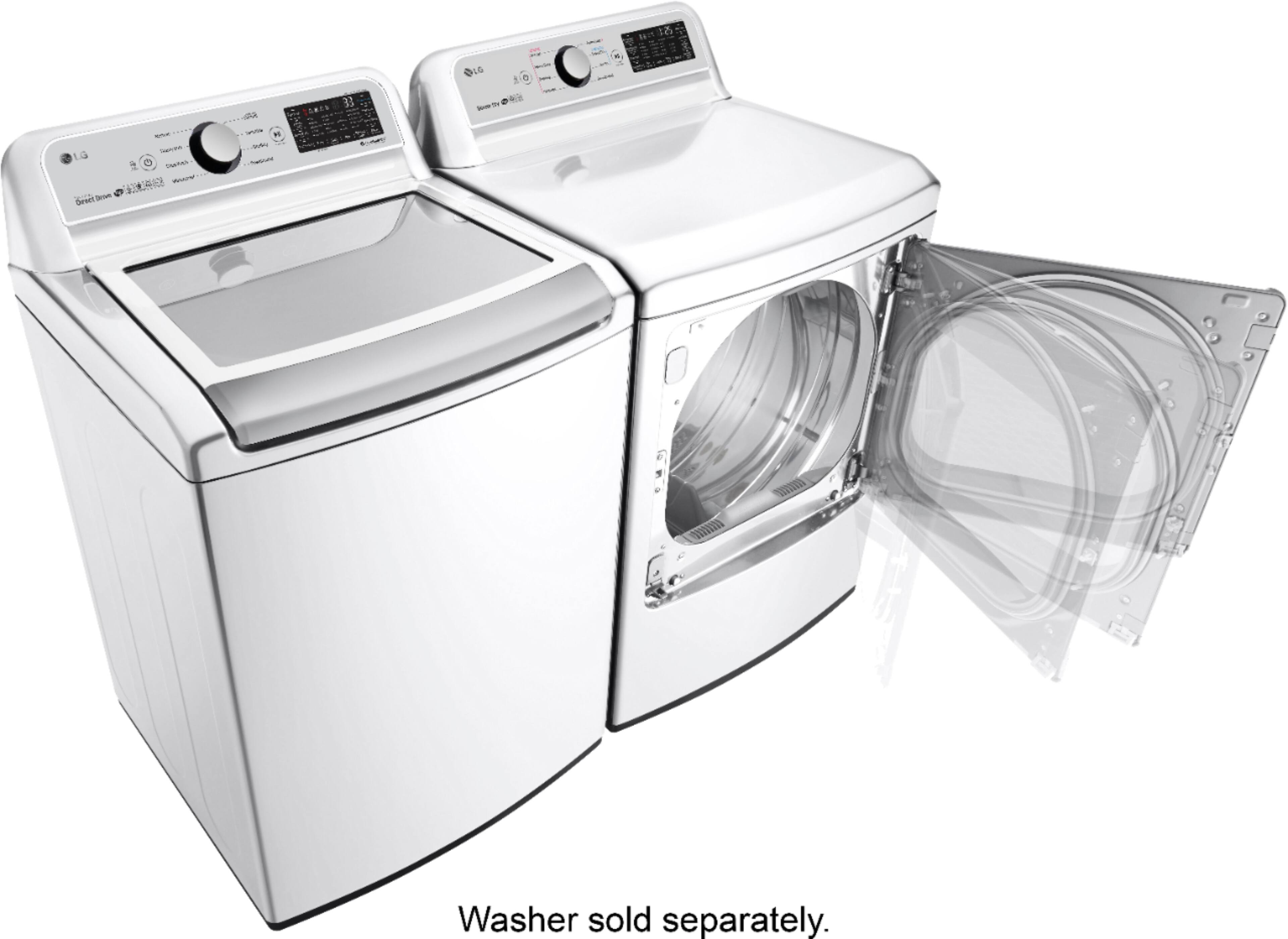 Alt View 21. LG - 7.3 Cu. Ft. Smart Electric Dryer with Sensor Dry - White.