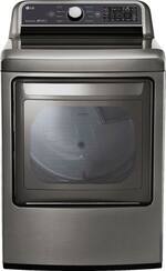 LG - 7.3 Cu. Ft. 9-Cycle Electric Dryer - Graphite Steel - Front_Standard