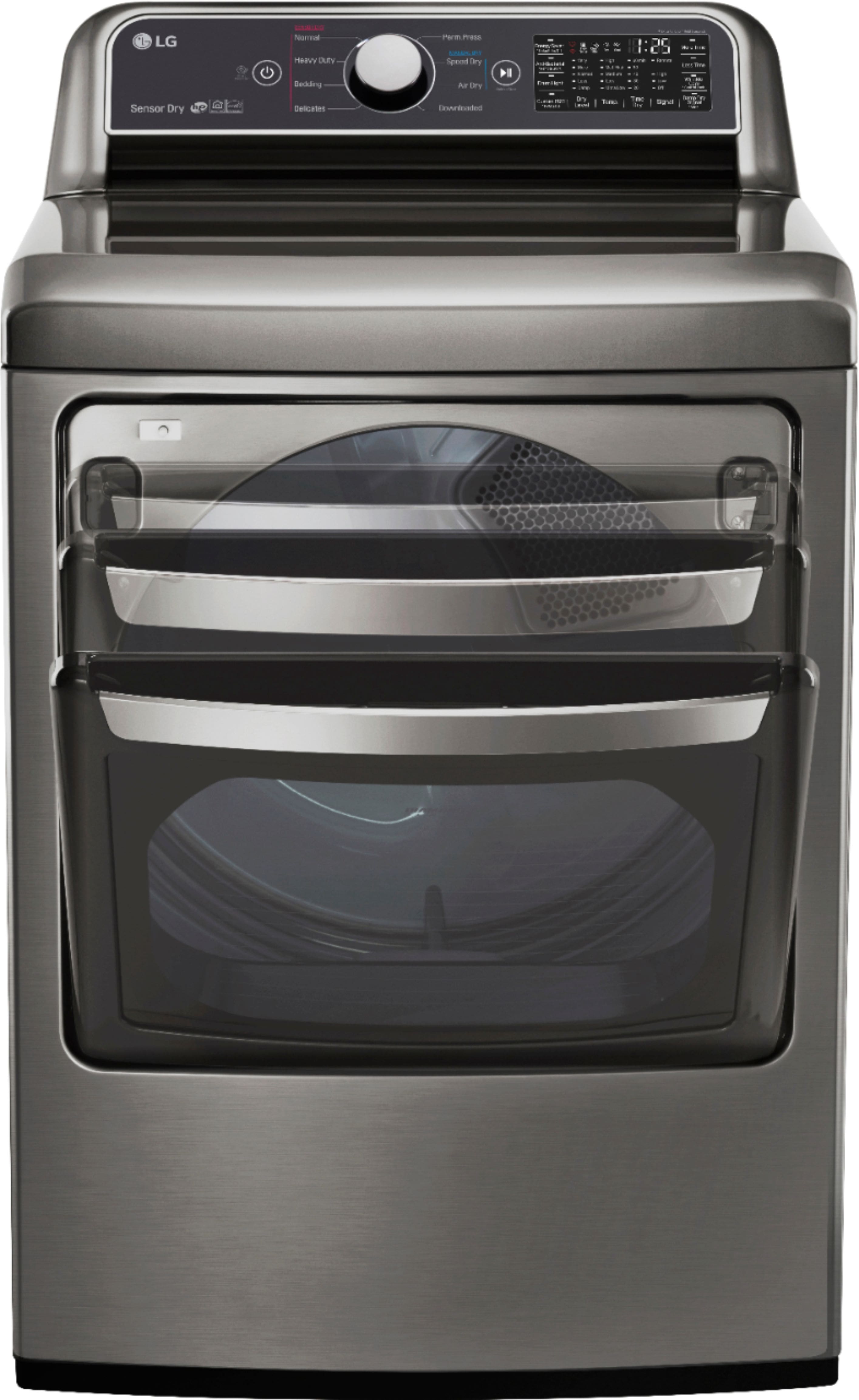Alt View 11. LG - 7.3 Cu. Ft. Smart Electric Dryer with Sensor Dry - Graphite Steel.
