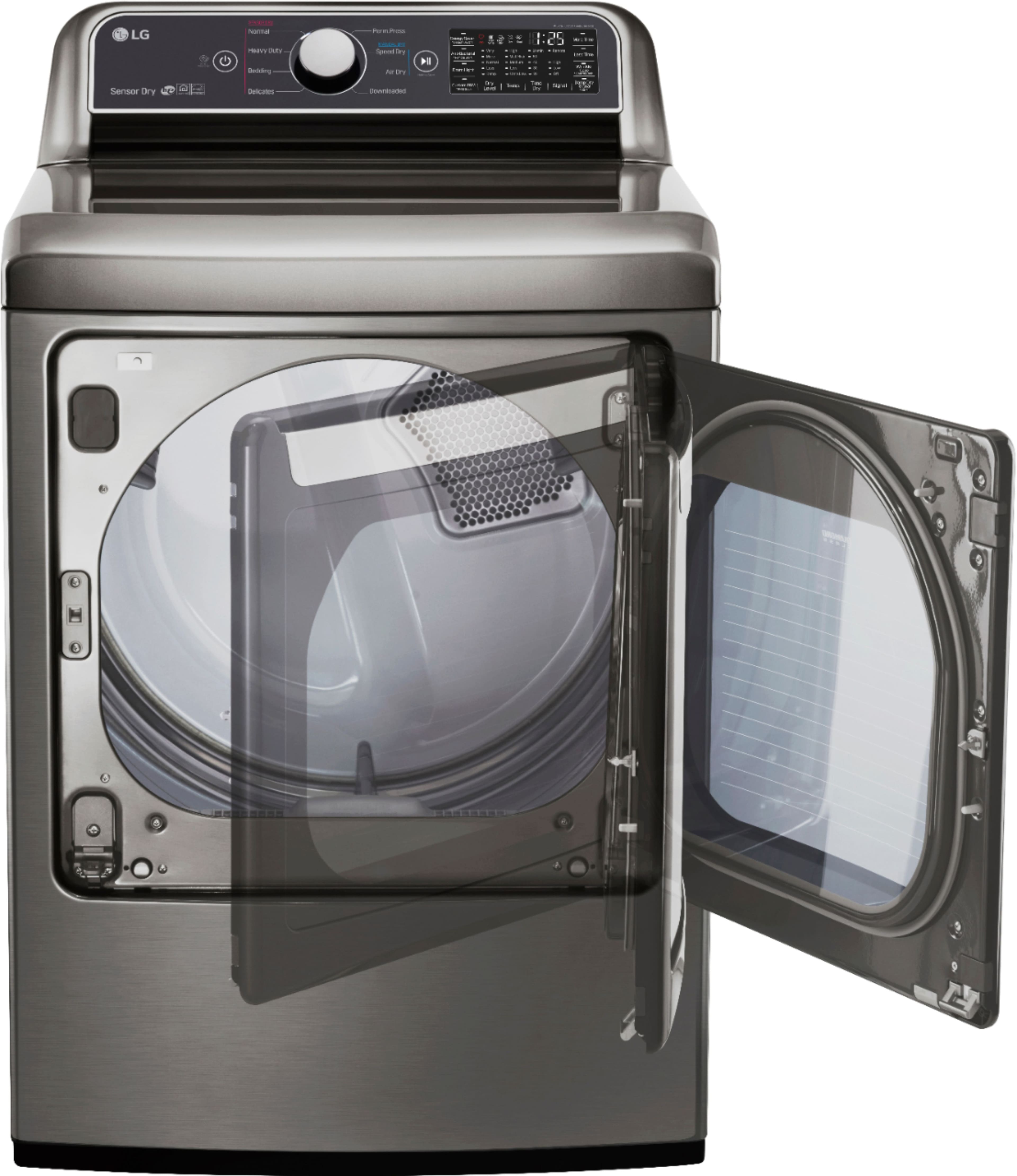 Alt View 12. LG - 7.3 Cu. Ft. Smart Electric Dryer with Sensor Dry - Graphite Steel.