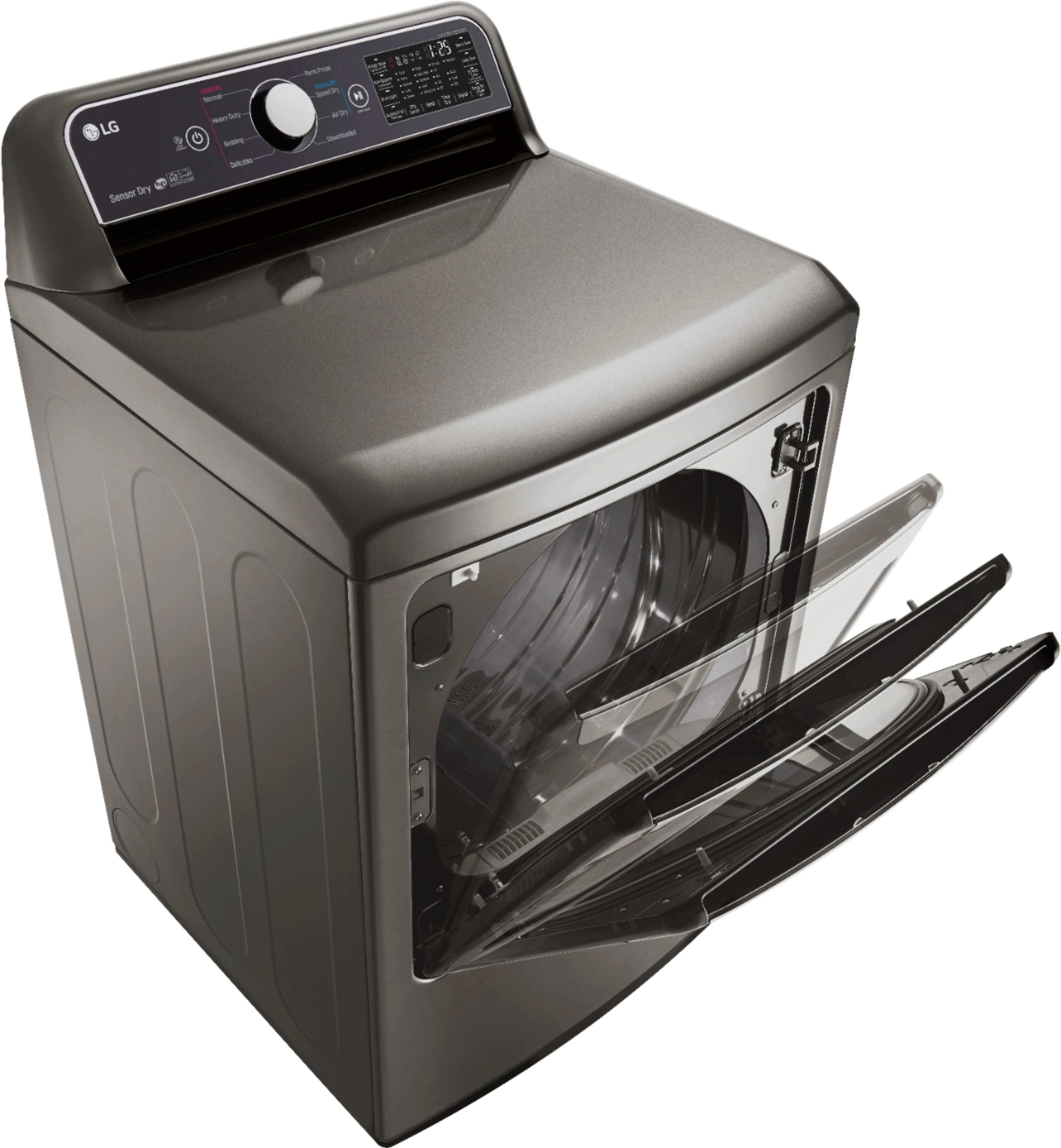Alt View 13. LG - 7.3 Cu. Ft. Smart Electric Dryer with Sensor Dry - Graphite Steel.