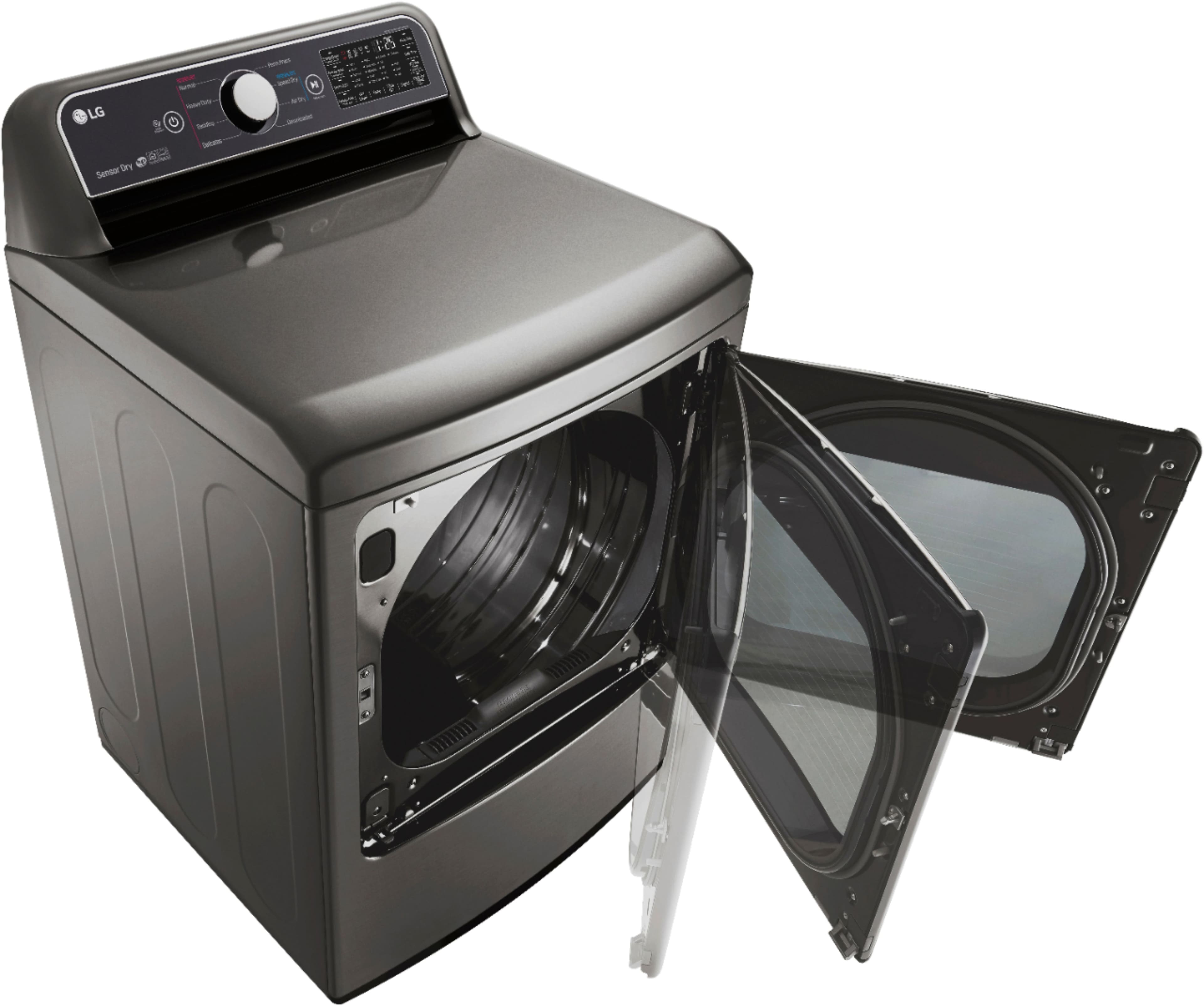 Alt View 14. LG - 7.3 Cu. Ft. Smart Electric Dryer with Sensor Dry - Graphite Steel.