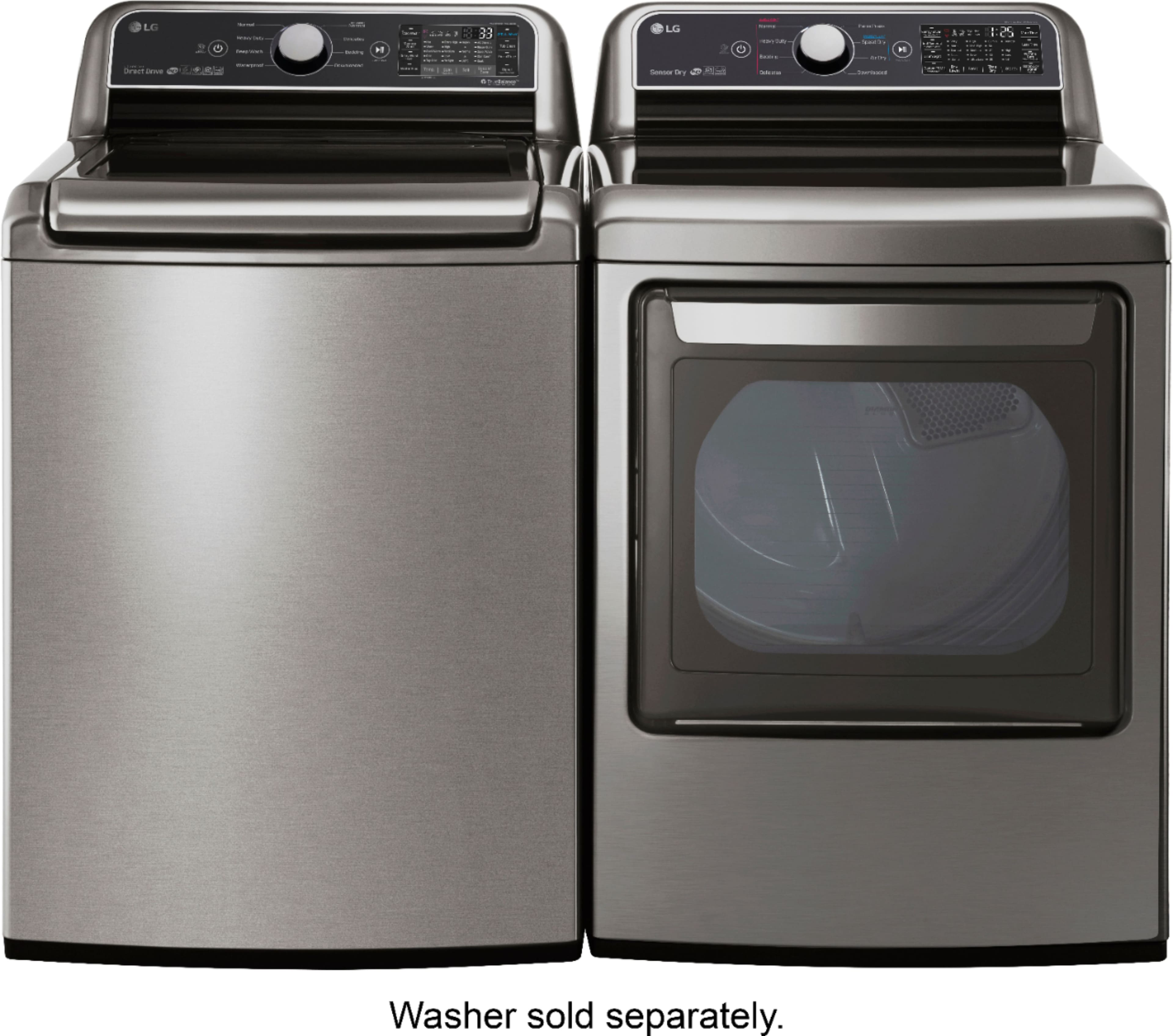 Alt View 15. LG - 7.3 Cu. Ft. Smart Electric Dryer with Sensor Dry - Graphite Steel.