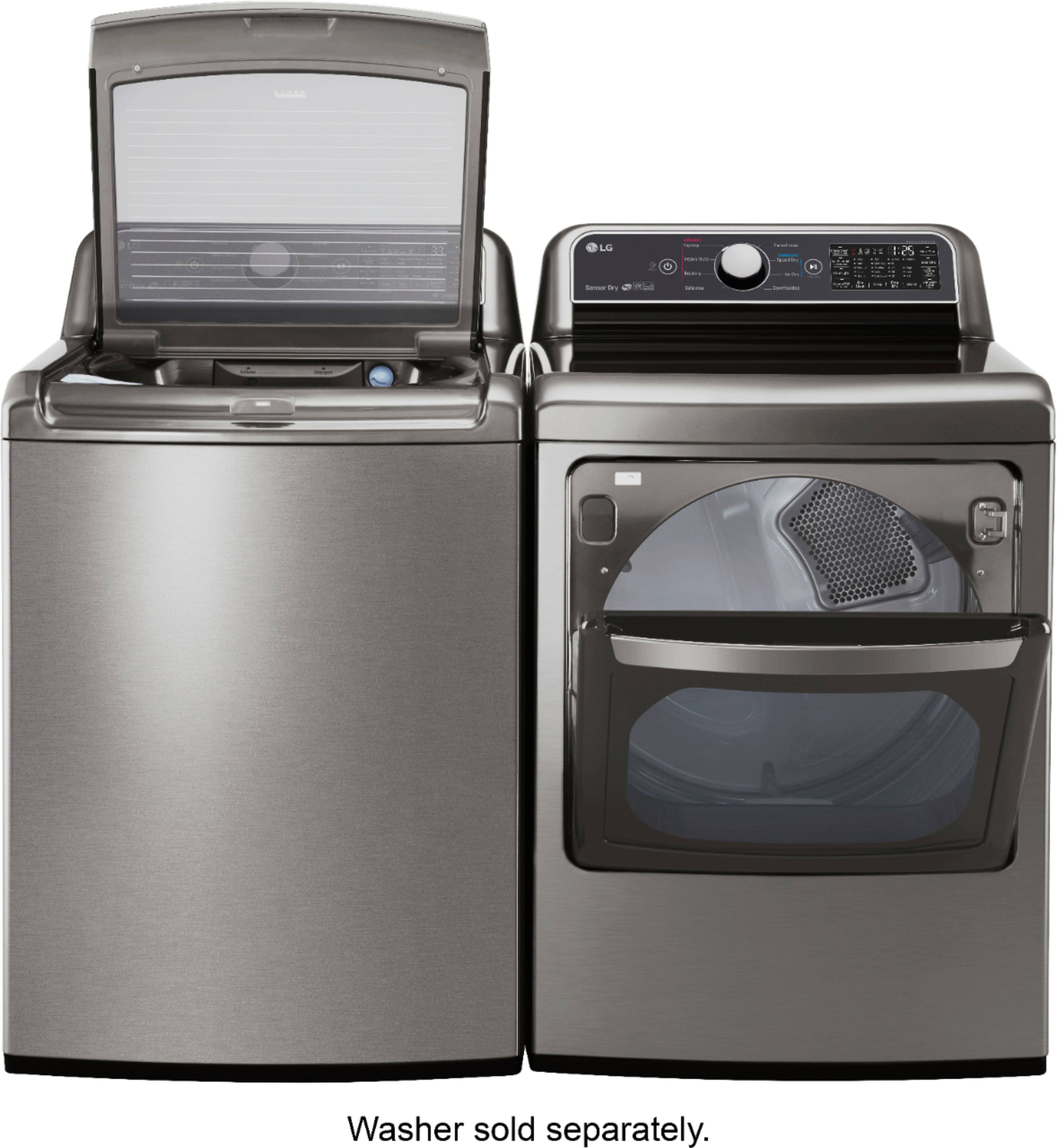 Alt View 16. LG - 7.3 Cu. Ft. Smart Electric Dryer with Sensor Dry - Graphite Steel.