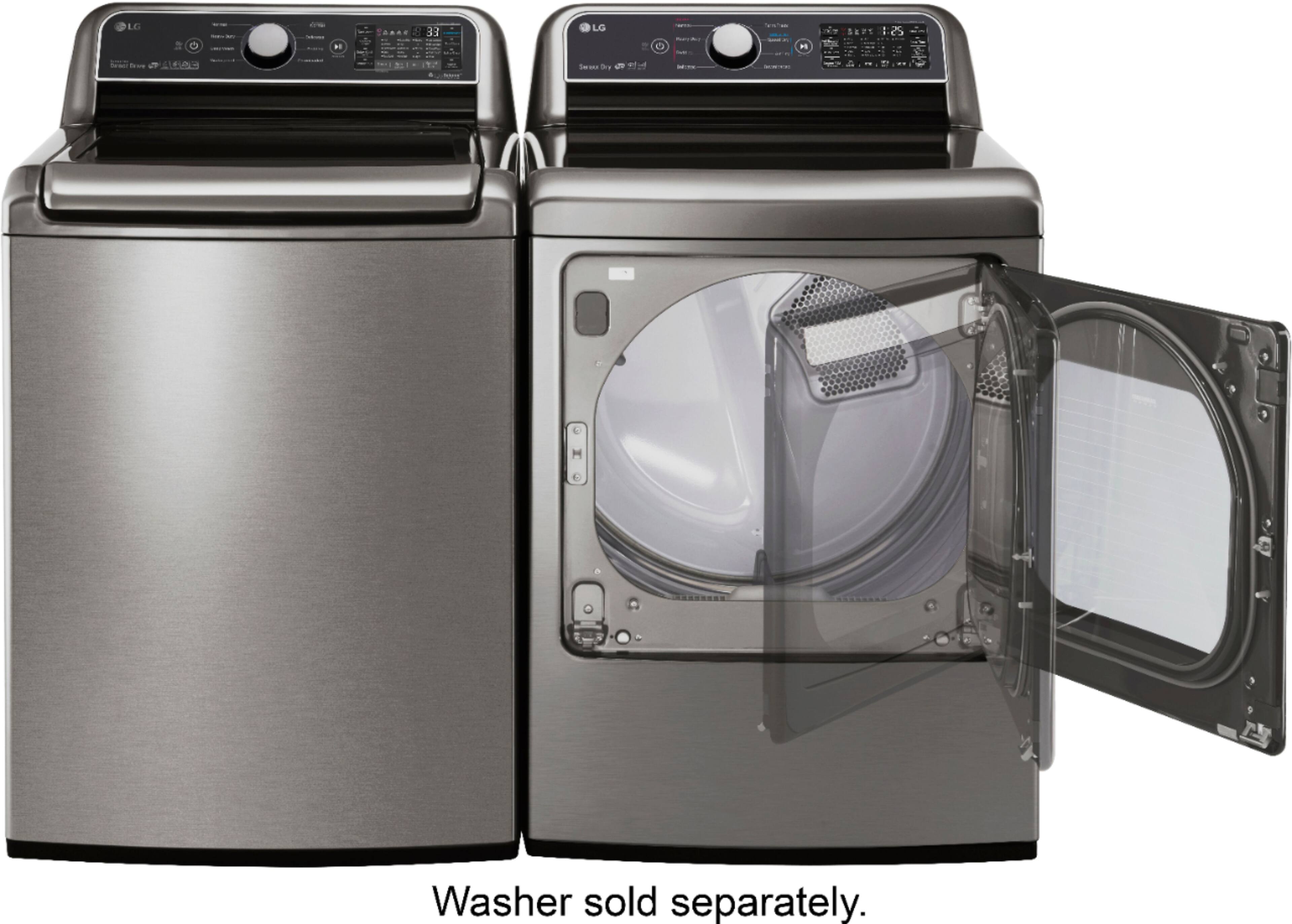 Alt View 18. LG - 7.3 Cu. Ft. Smart Electric Dryer with Sensor Dry - Graphite Steel.