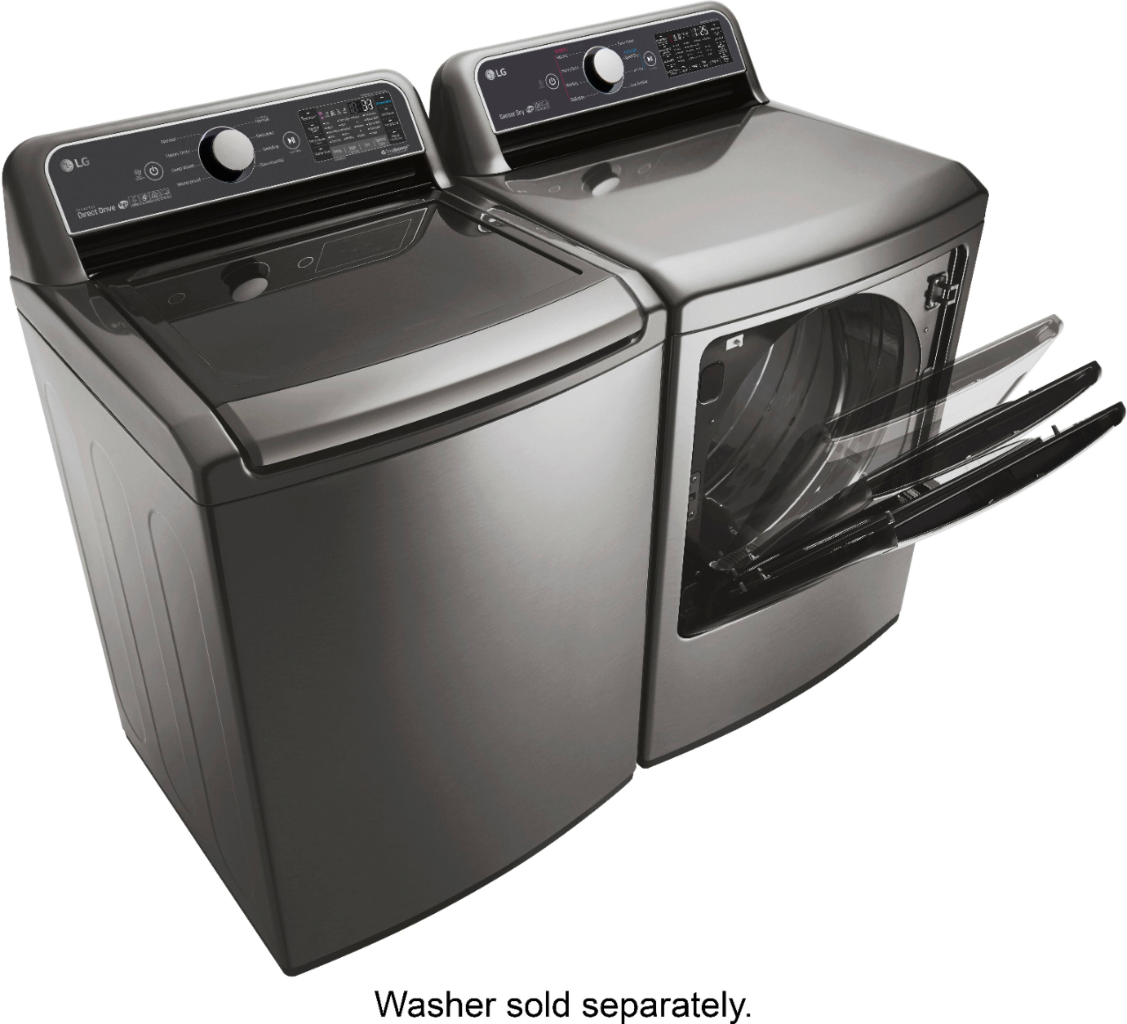 Alt View 20. LG - 7.3 Cu. Ft. Smart Electric Dryer with Sensor Dry - Graphite Steel.