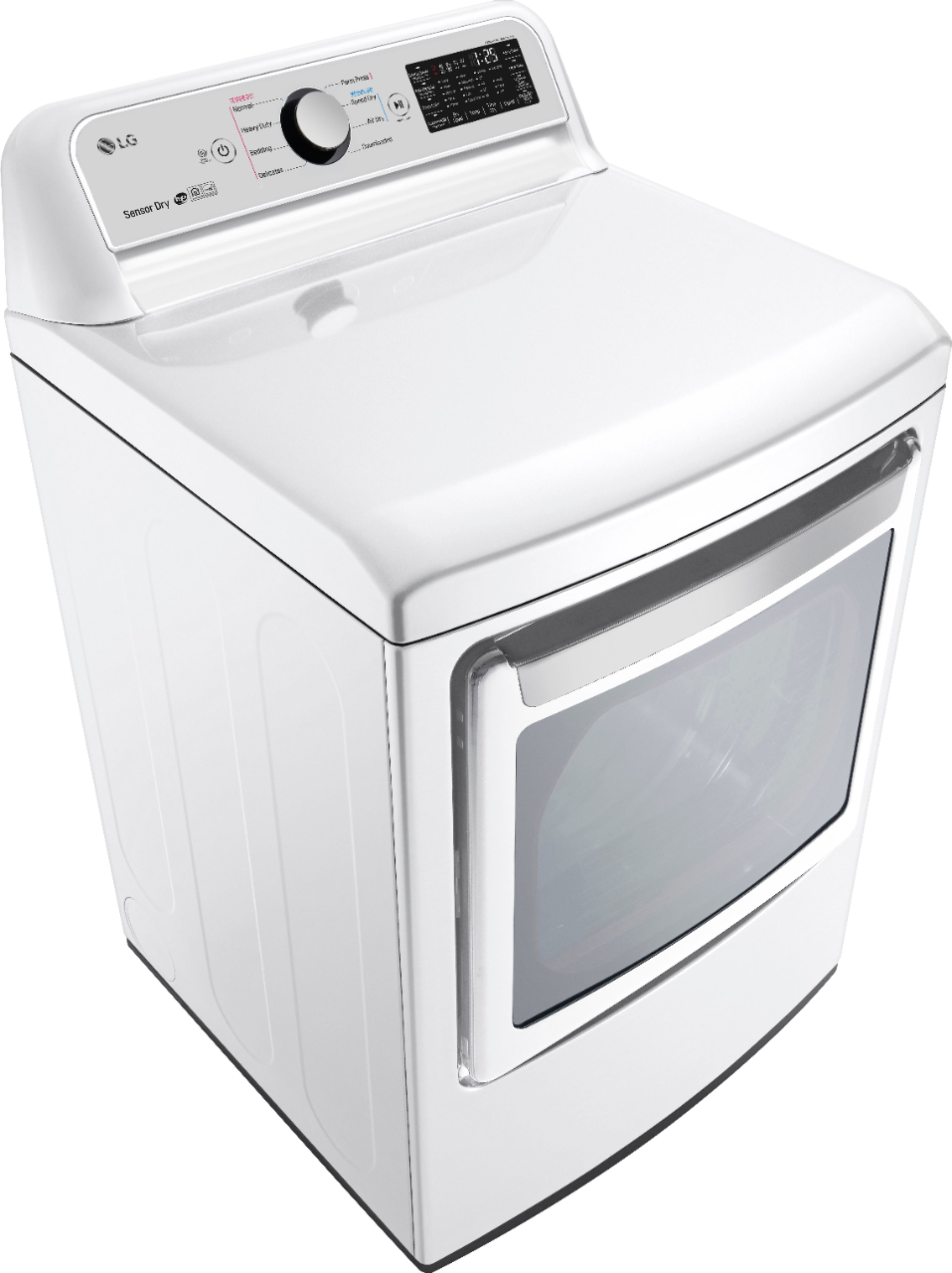 Angle View: LG - 7.3 Cu. Ft. Smart Gas Dryer with Sensor Dry - White