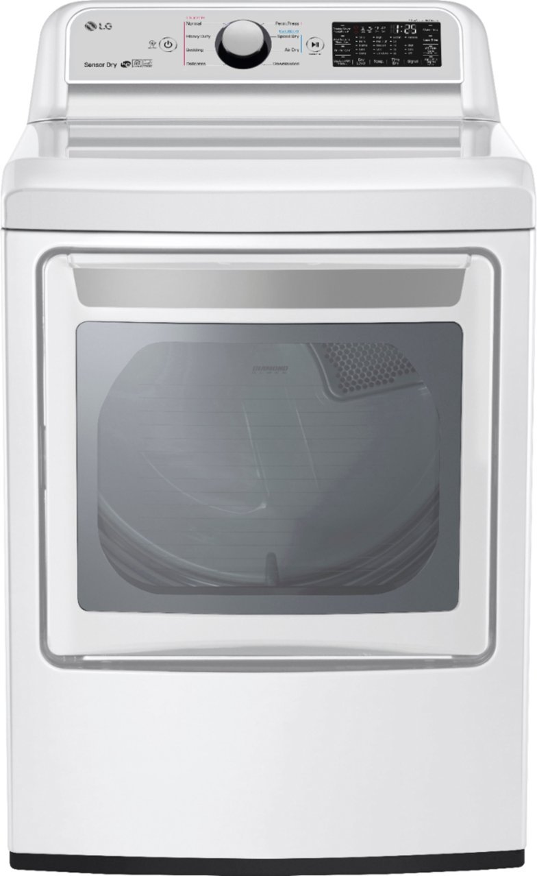 Zoom in on Front Zoom. LG - 7.3 Cu. Ft. Smart Gas Dryer with Sensor Dry - White.