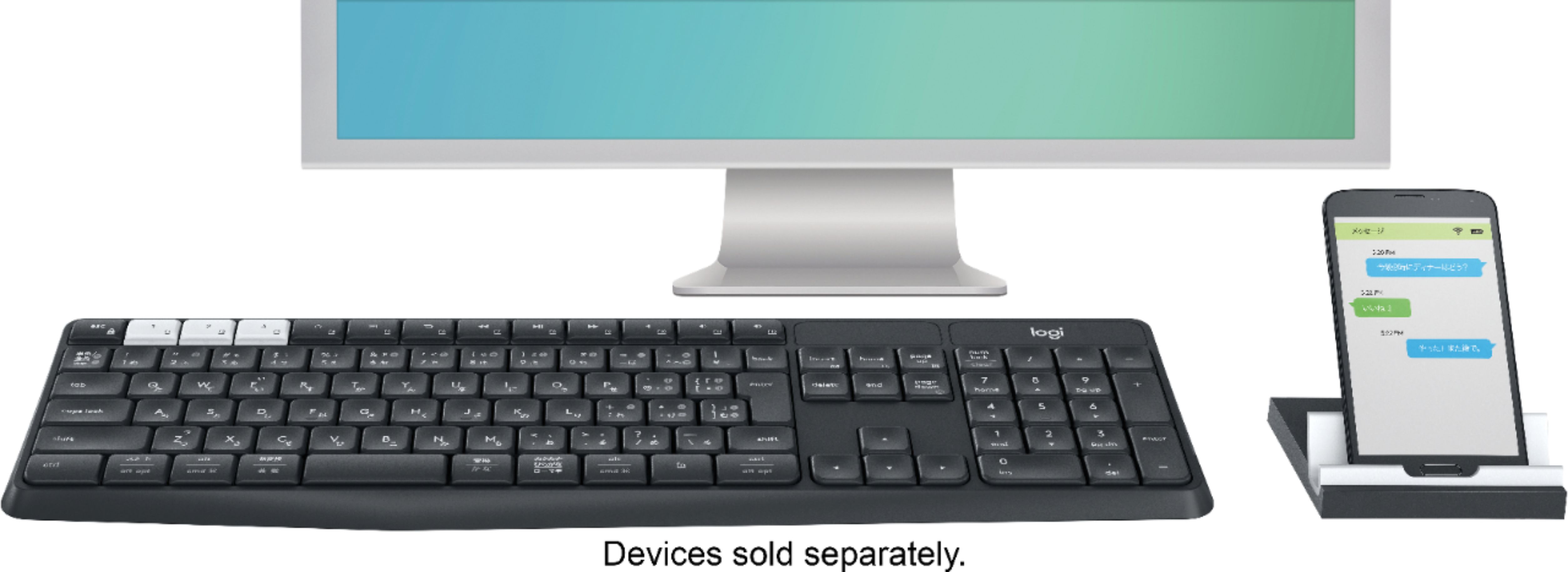Buy: Logitech K375s Multi-Device Wireless Keyboard with Mobile Stand Graphite/Off-White