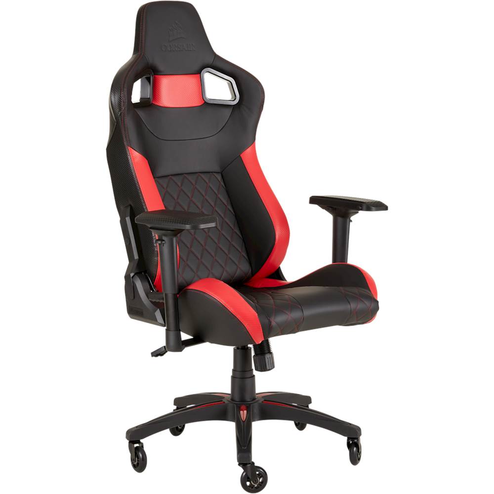 Angle View: CORSAIR - T1 RACE 2018 Gaming Chair - Black/Red