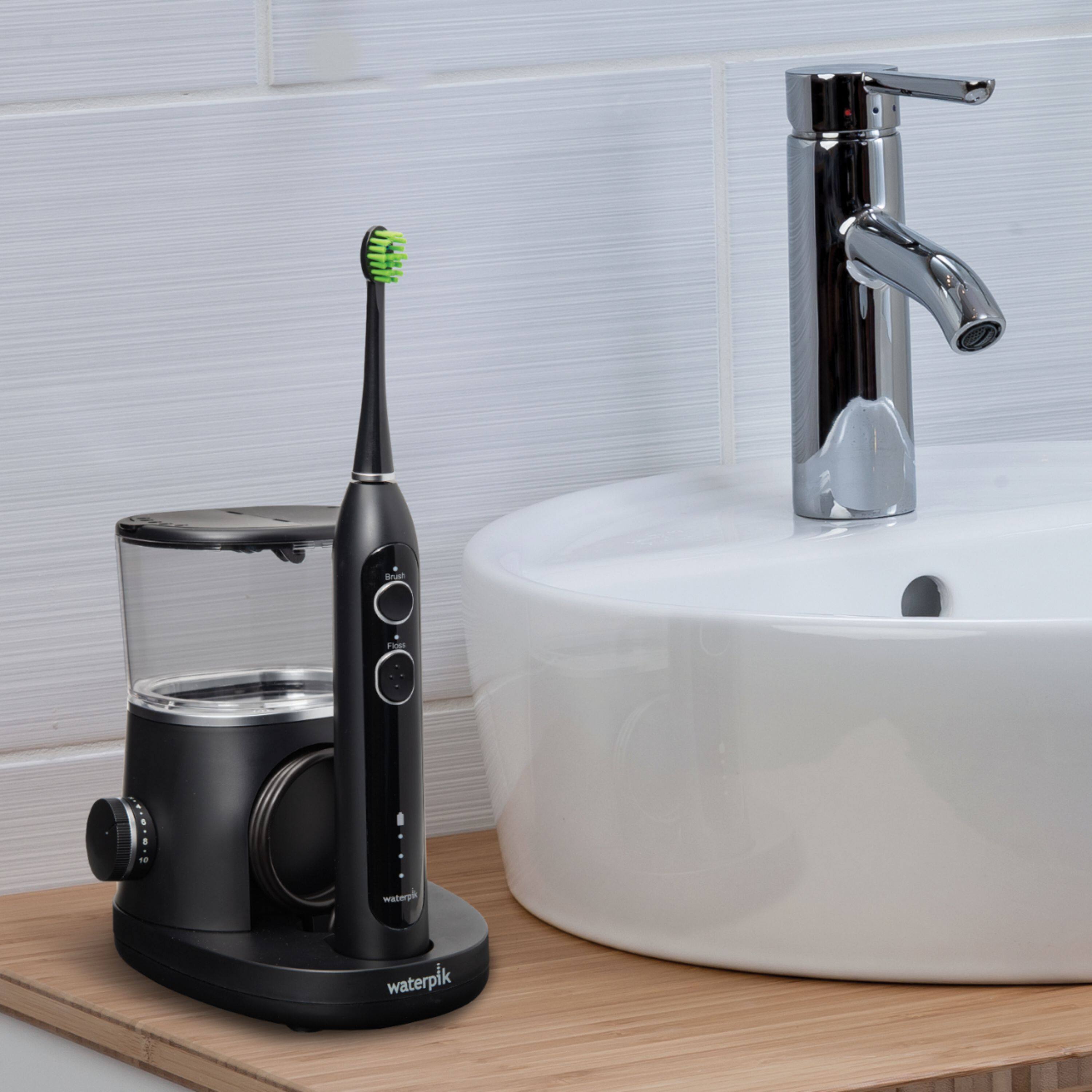 Alt View 16. Waterpik - Sonic-Fusion Recharegable Flossing Toothbrush - Black/Chrome.