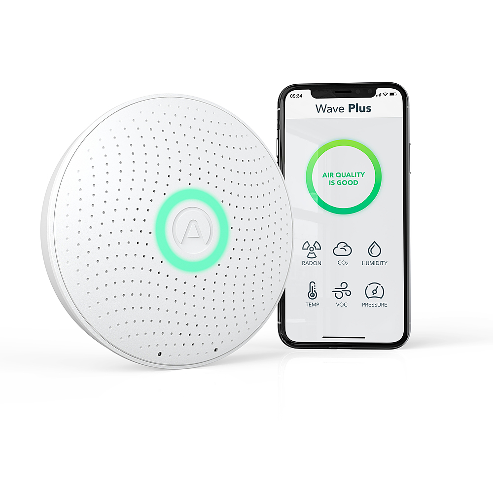 Airthings Wave Plus Indoor Air Quality Monitor w/ Radon Detection 