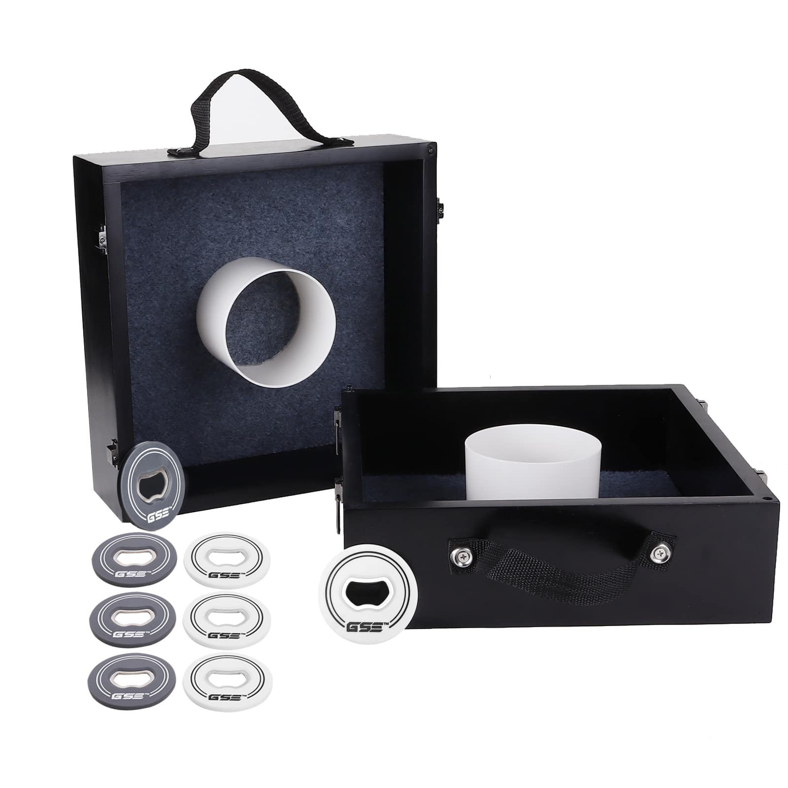 GSE Games & Sports Expert - Quality Outdoor Solid Wood Washer Toss Game Set with Set of 8 Replacement Washers - Black price history on PriceWatchPro