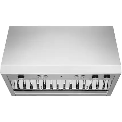 Front. JennAir - Pro-Style 30" Externally Vented Range Hood - Lustre Stainless.