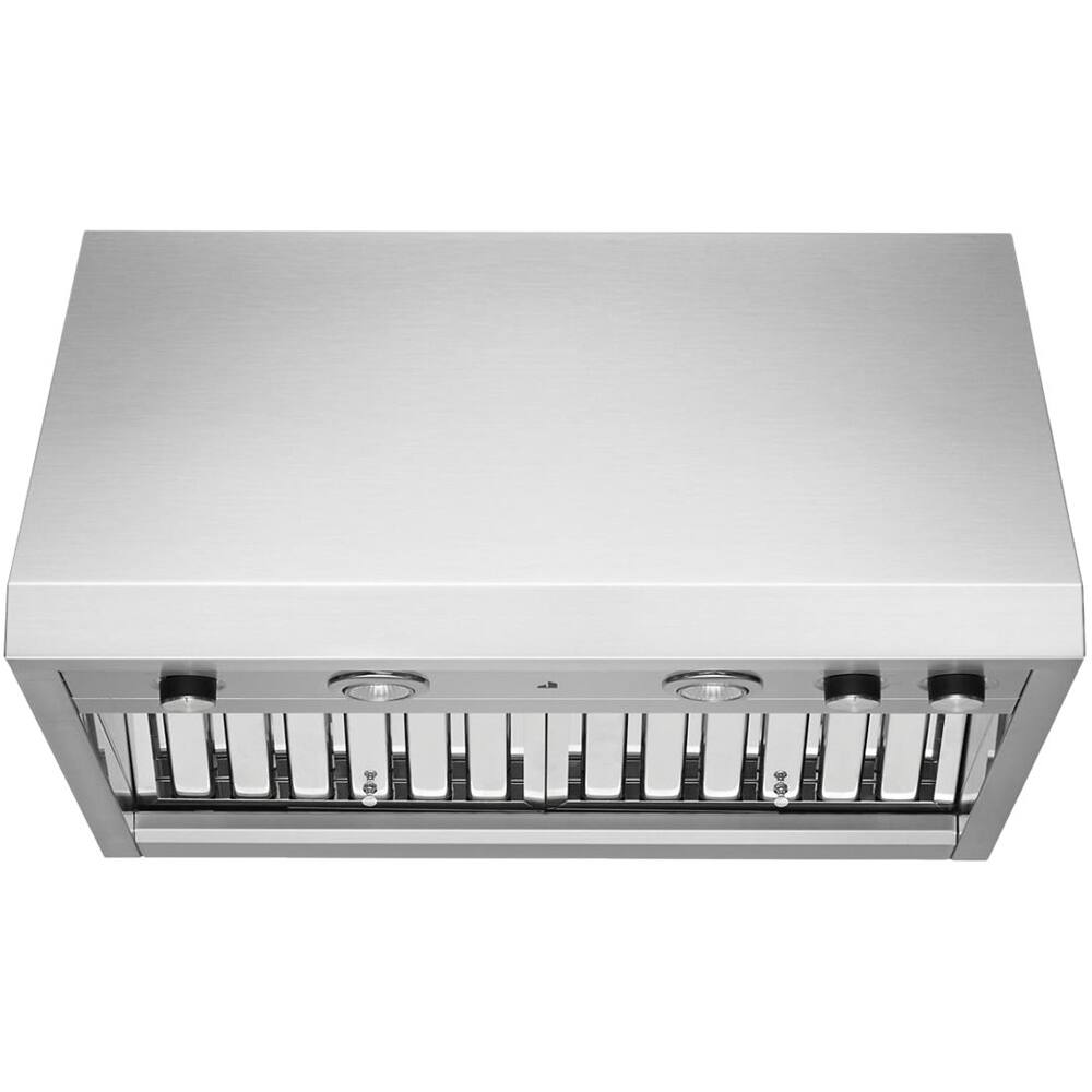 Front. JennAir - Pro-Style 30" Externally Vented Range Hood - Lustre Stainless.