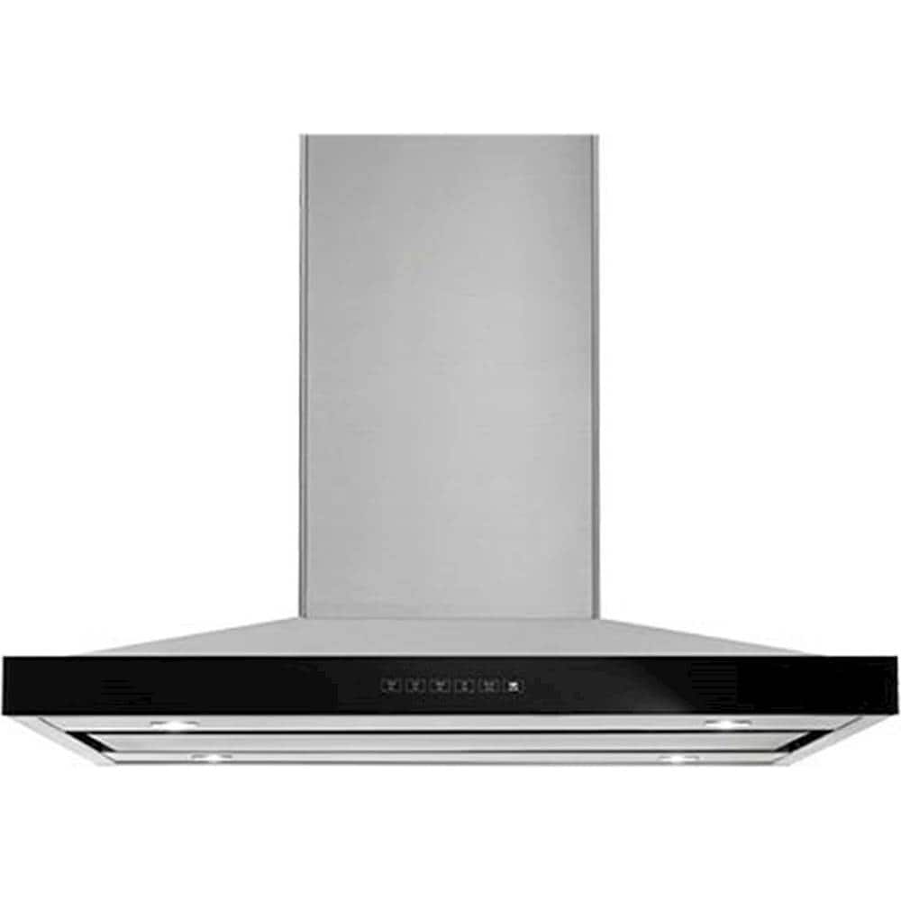 JennAir - 36 inches - Externally Vented - Island Range Hood - Lustre Stainless - Front_Zoom