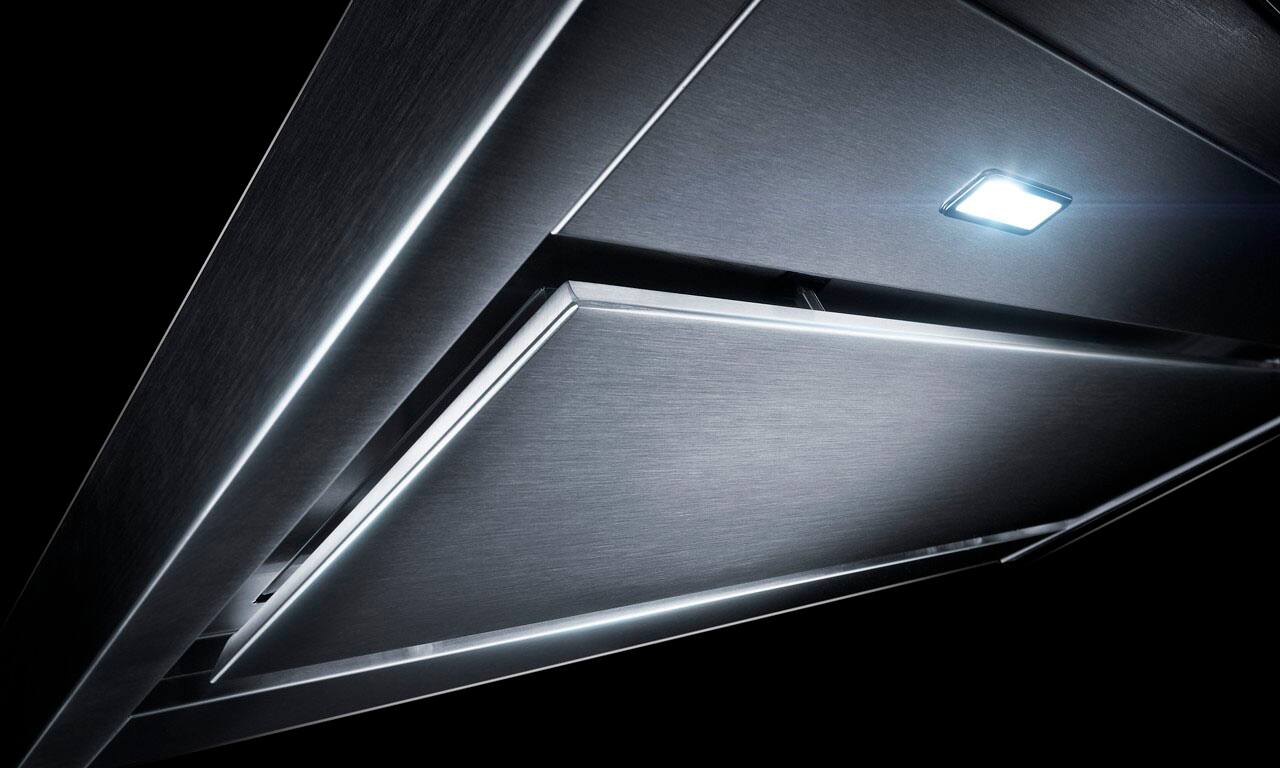 Alt View 14. JennAir - Pyramid Style 36" Externally Vented Range Hood - Lustre Stainless.