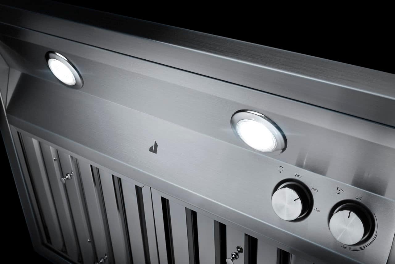 Alt View 13. JennAir - Pro-Style 30" Externally Vented Range Hood - Lustre Stainless.