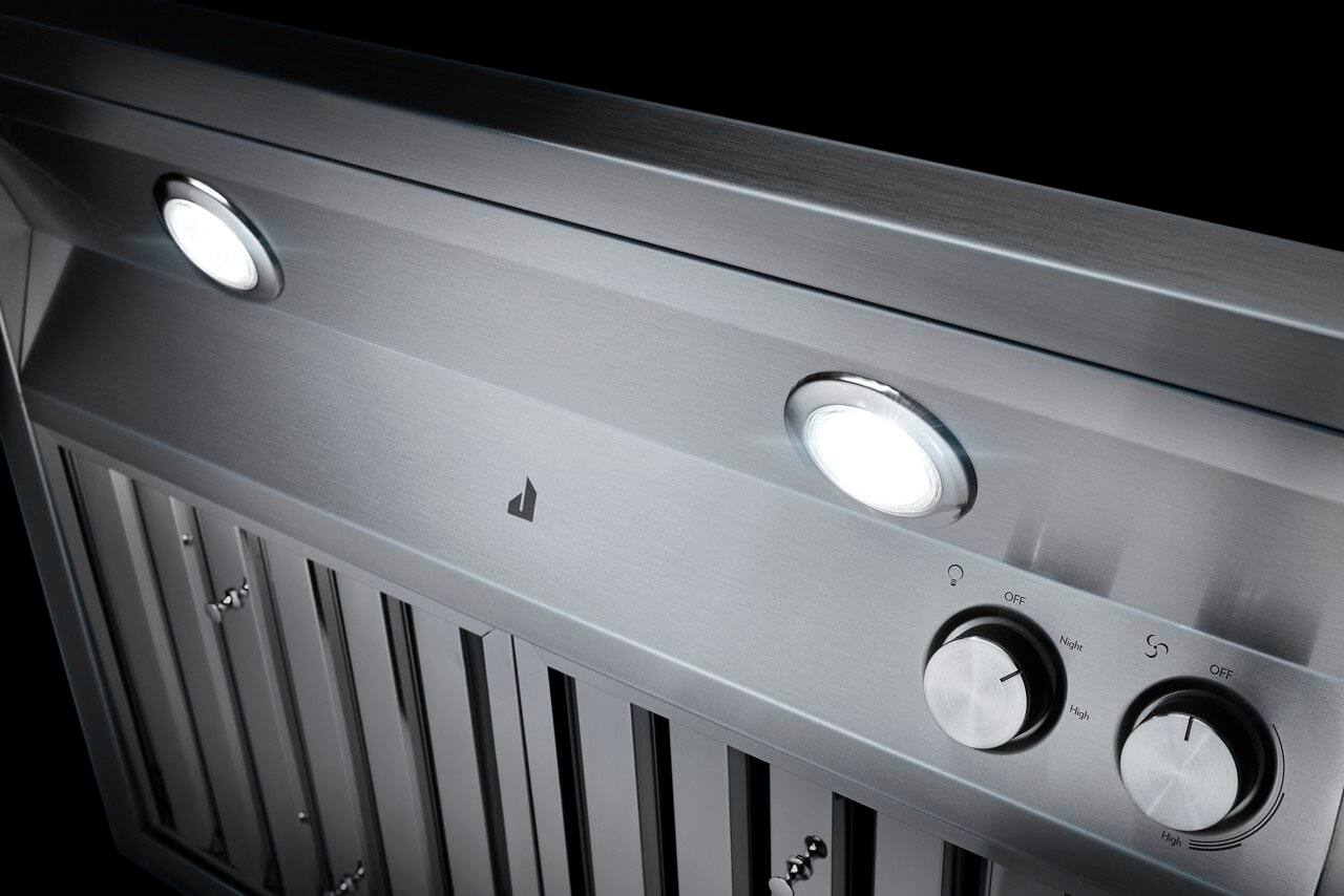 Alt View 13. JennAir - Pro-Style 30" Externally Vented Range Hood - Lustre Stainless.