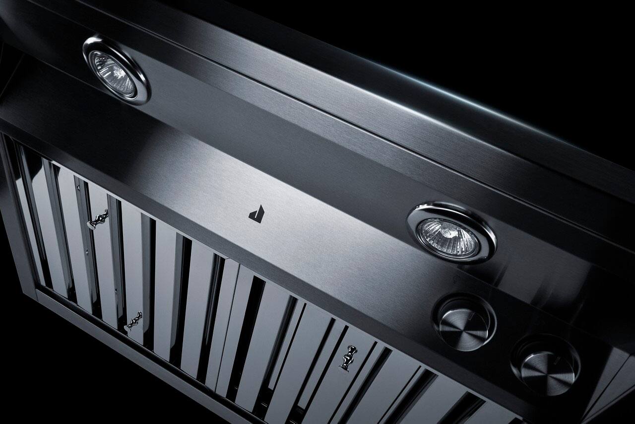 Alt View 14. JennAir - Pro-Style 30" Externally Vented Range Hood - Lustre Stainless.