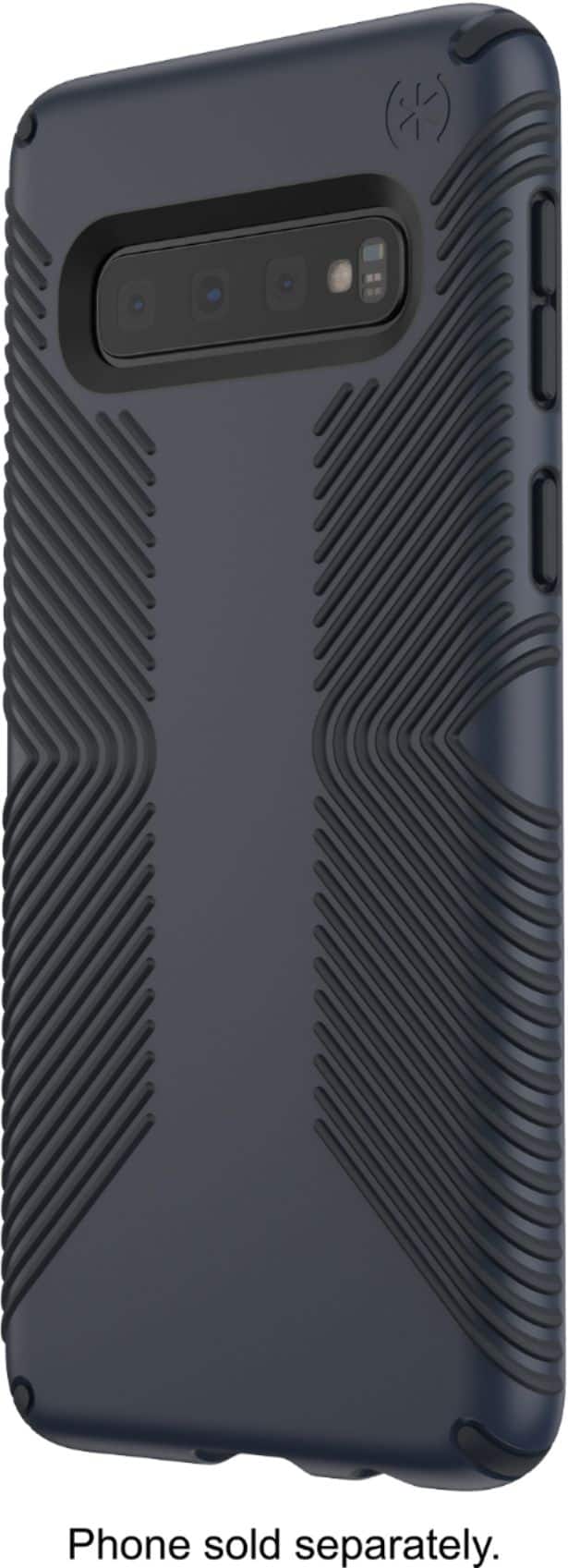 Front. Speck - Presidio Grip Case for Samsung Galaxy S10 - Black/Blue.