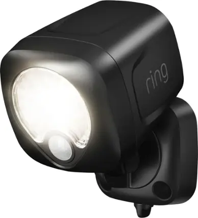 Front. Ring - Battery-Powered LED Smart Spotlight - Black.