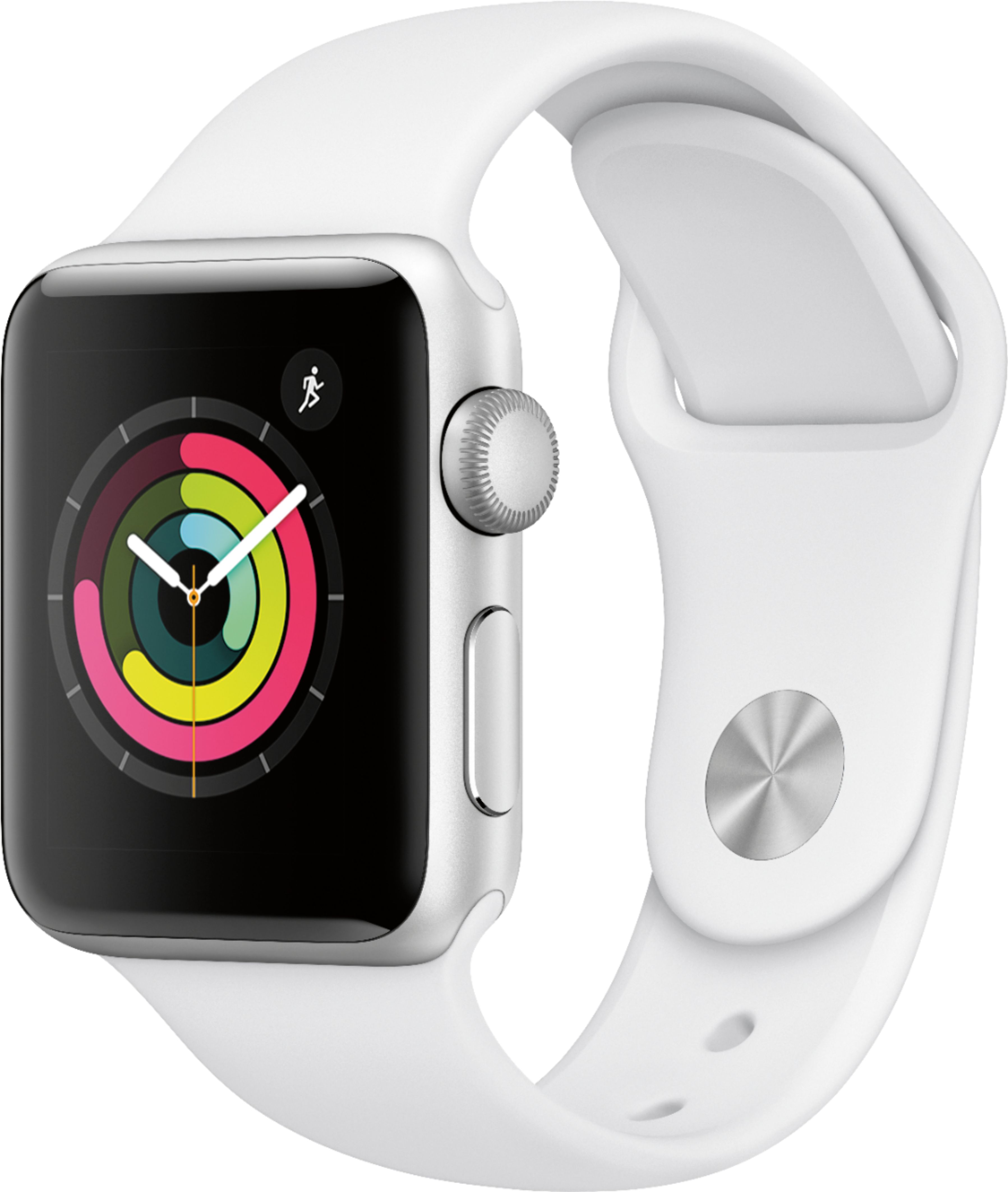 GSRF Apple Watch Series 3 (GPS) 38mm Silver Aluminum Case with White Sport Band - Silver Aluminum
