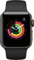 Alt View Zoom 11. GSRF Apple Watch Series 3 (GPS) 38mm Space Gray Aluminum Case with Black Sport Band - Space Gray Aluminum.