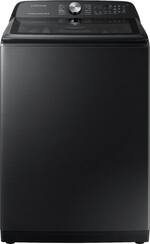 Samsung - Samsung-5.0 Cu. Ft. 12-Cycle Fingerprint Resistant Top-Loading Washer-Black Stainless Steel - Fingerprint-Resistant Black Stainless Steel - Front_Standard