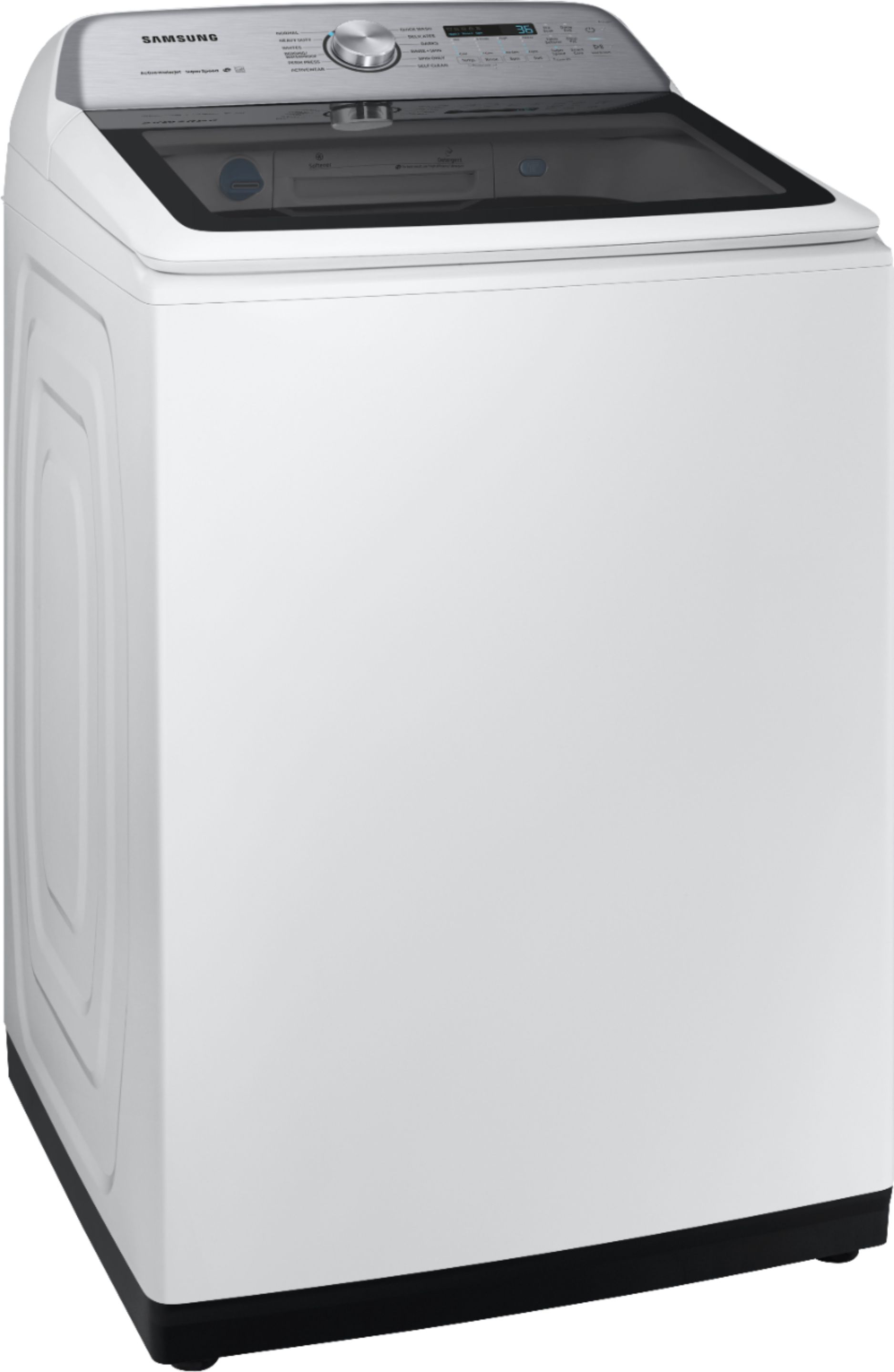 Angle View: Samsung - 5.0 Cu. Ft. High-Efficiency Top Load Washer with Super Speed - White