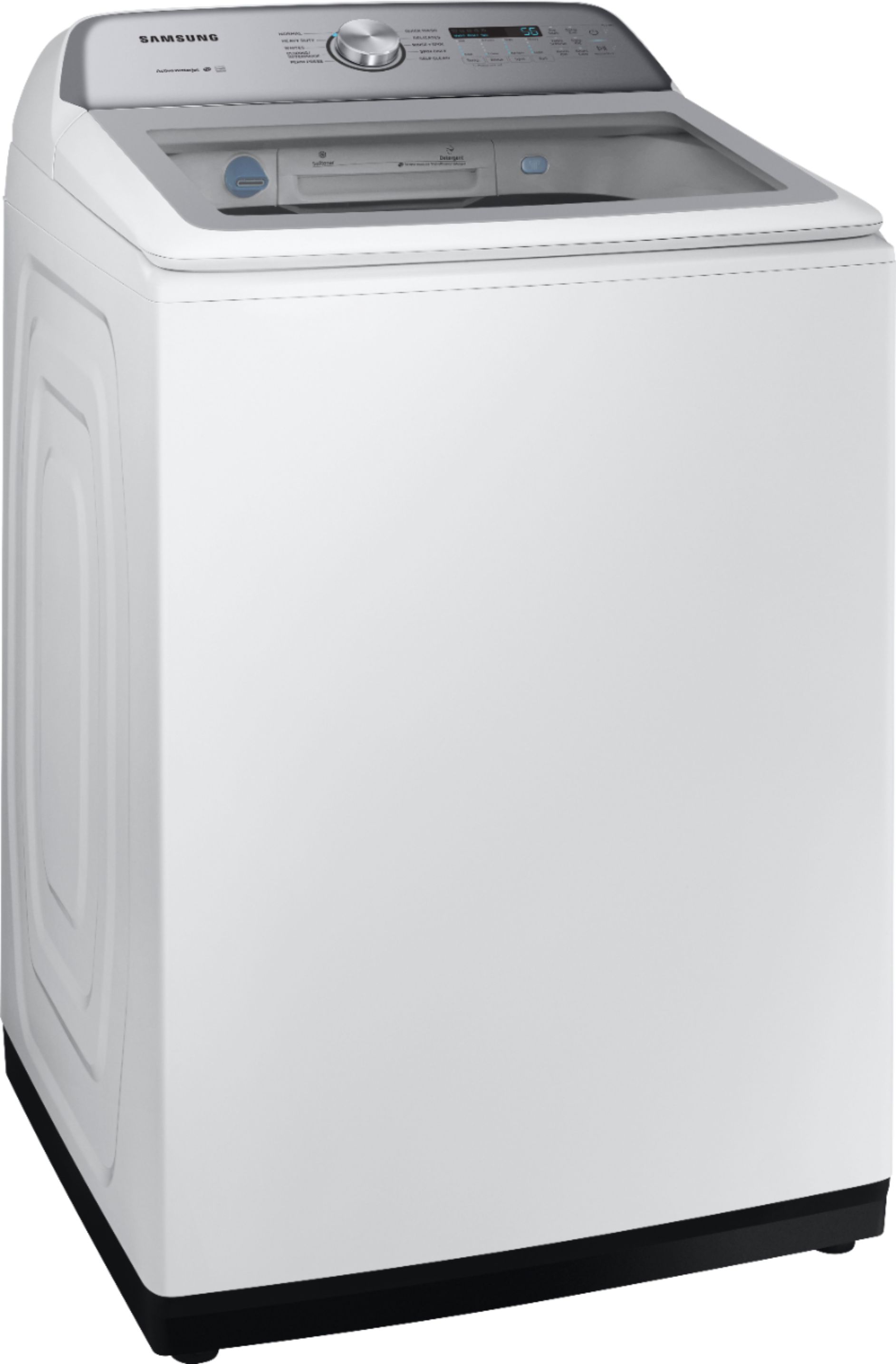 Angle View: Samsung - 5.0 Cu. Ft. High-Efficiency Top Load Washer with Active WaterJet - White