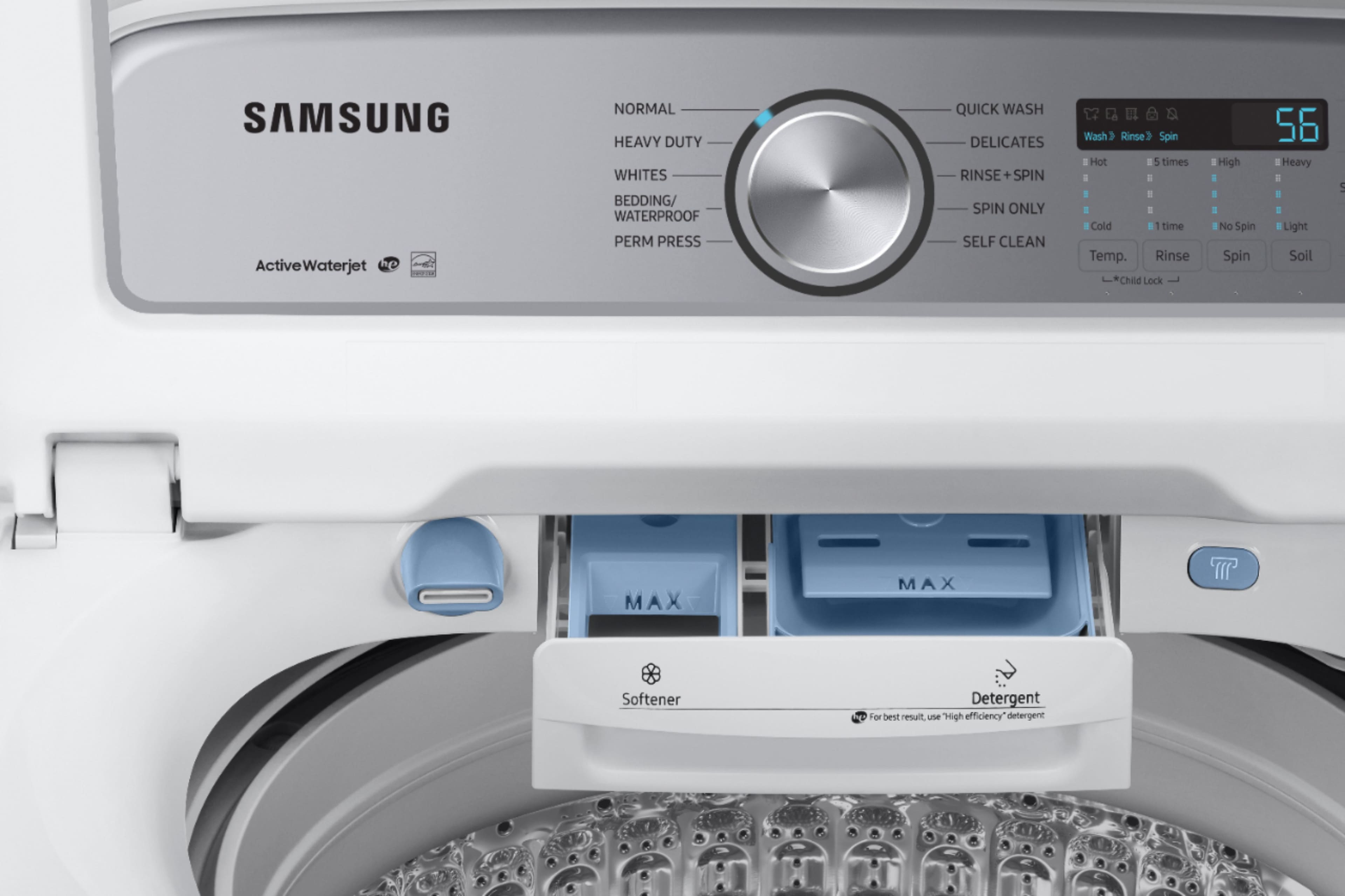 Alt View 12. Samsung - 5.0 Cu. Ft. High-Efficiency Top Load Washer with Active WaterJet - White.